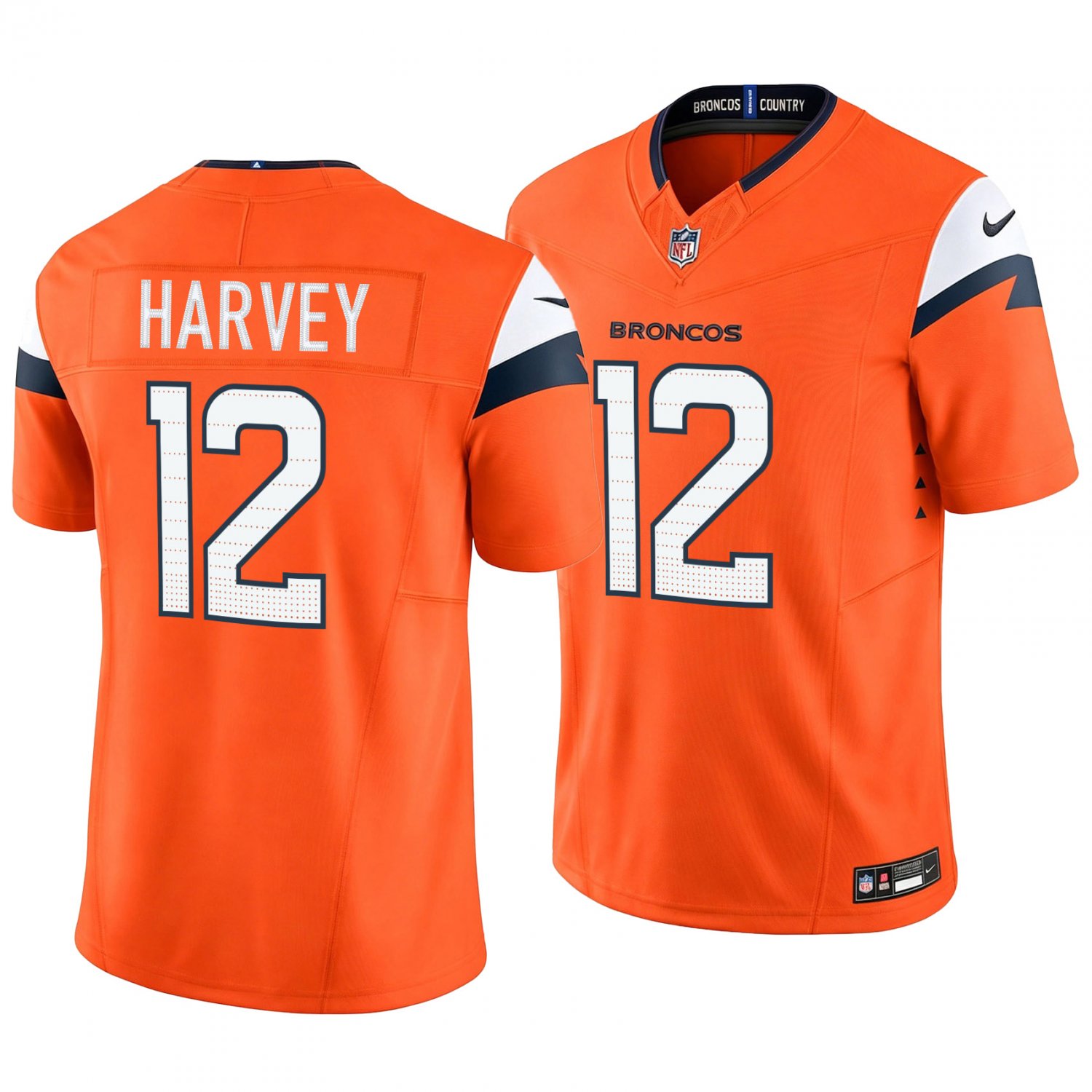 Denver Broncos #12 RJ Harvey Orange Men's&Youth Jersey