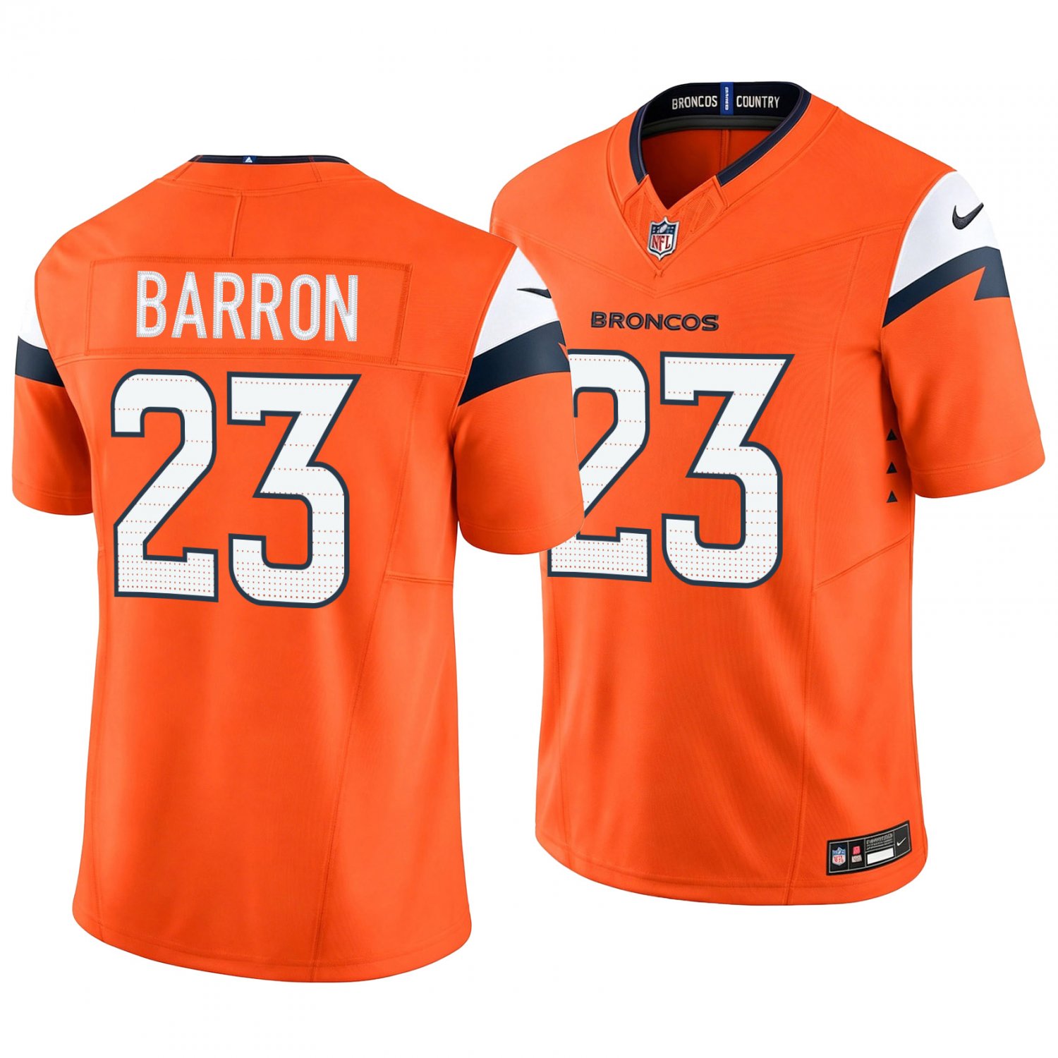 Denver Broncos #23 Jahdae Barron Orange Men's&Youth Jersey