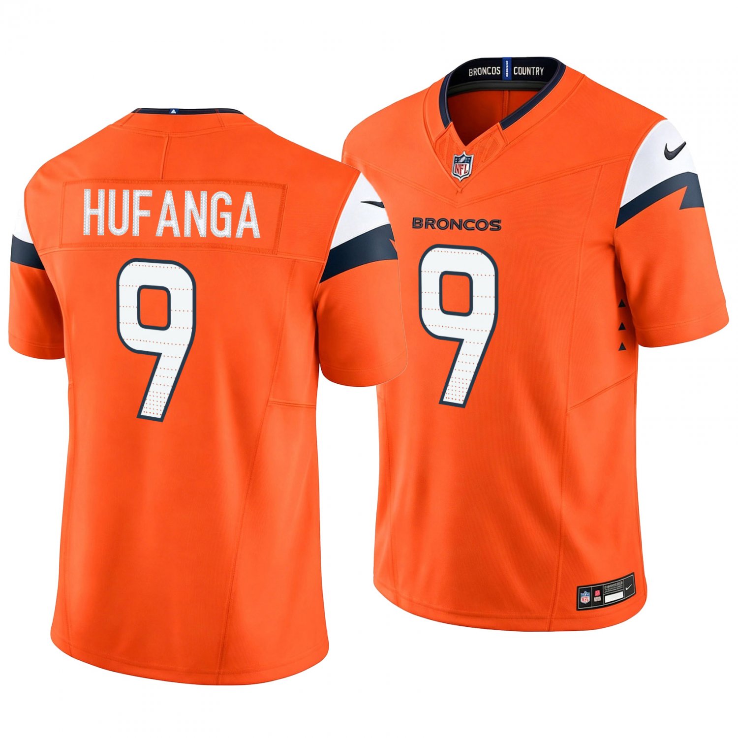 Denver Broncos #9 Talanoa Hufanga Orange Men's&Youth Jersey