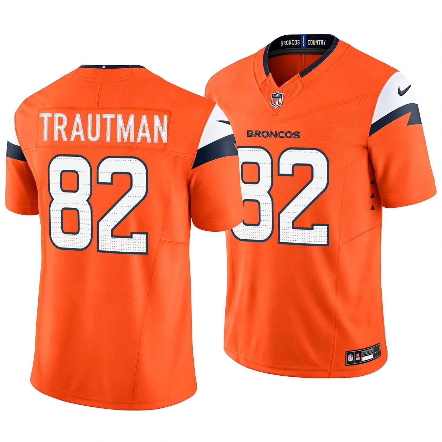 Denver Broncos #82 Adam Trautman Orange Men's&Youth Jersey