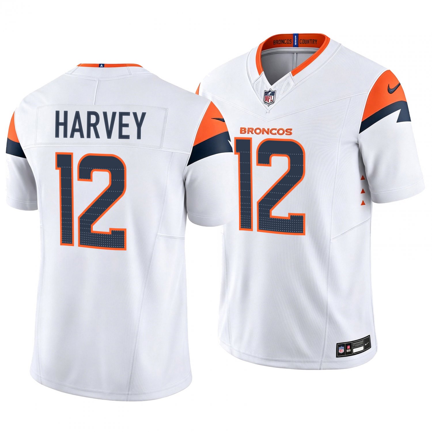 Denver Broncos #12 RJ Harvey White Men's&Youth Jersey