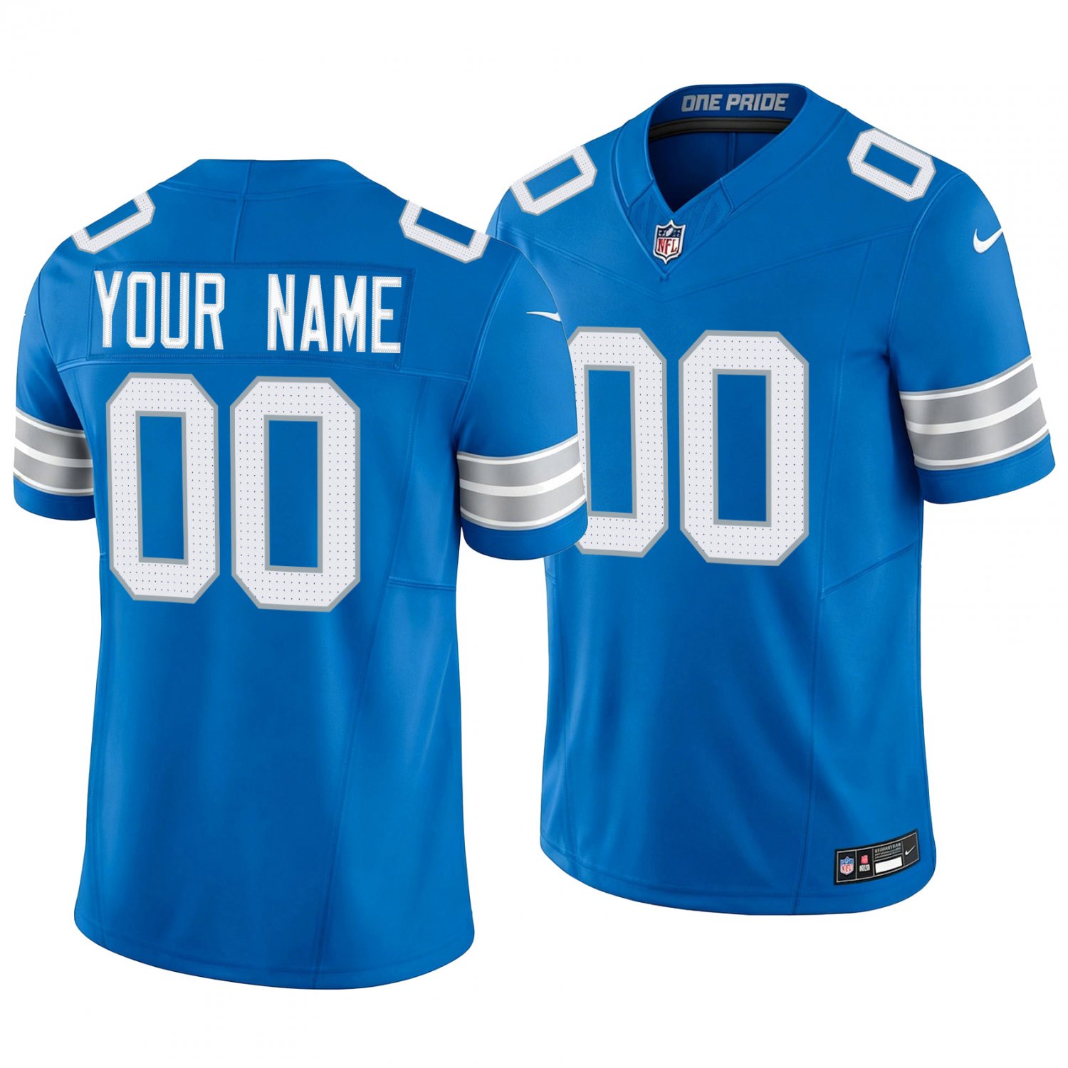 Detroit Lions #00 Custom Name And Number Blue Men's&Youth Jersey