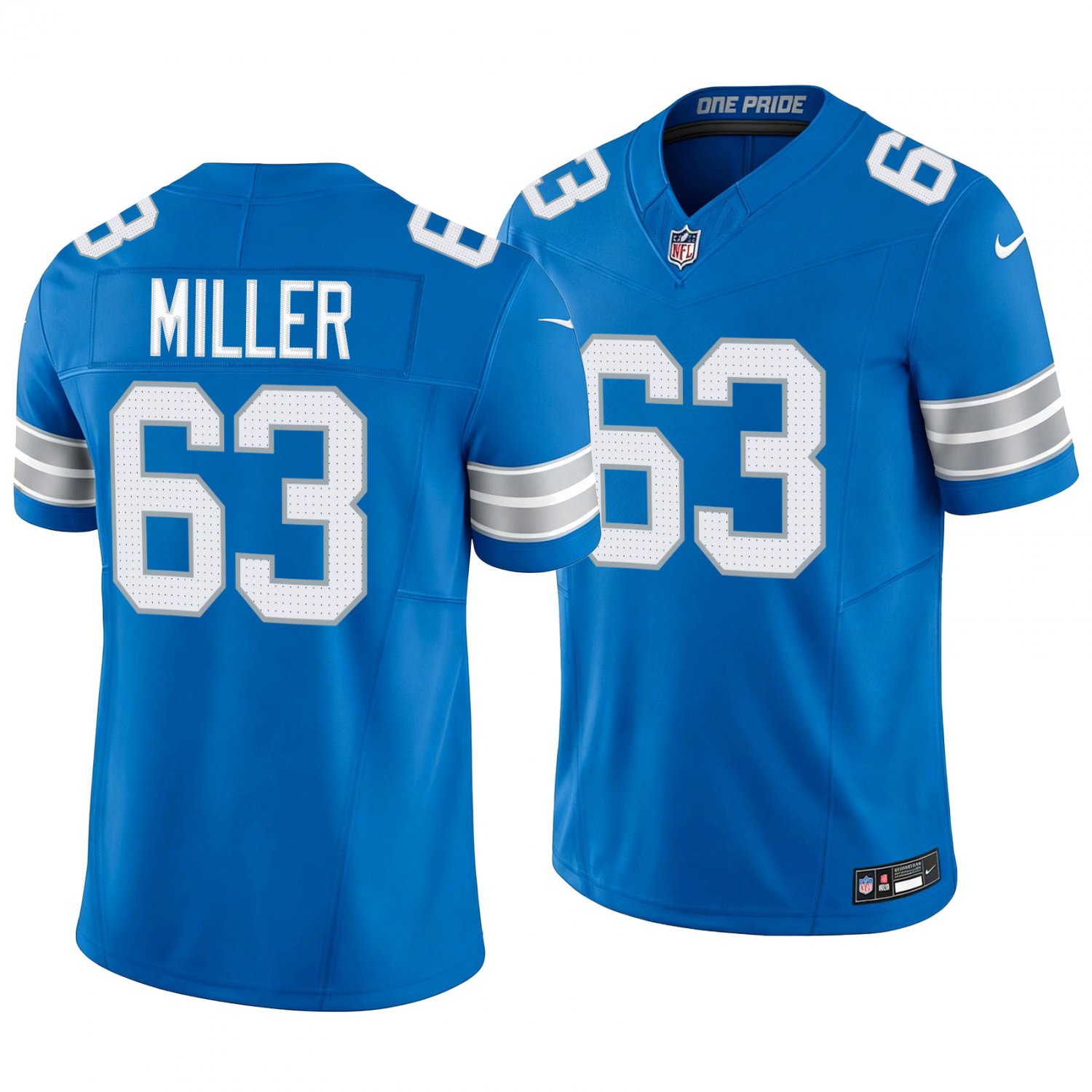 Detroit Lions #63 Mason Miller Blue Men's&Youth Jersey