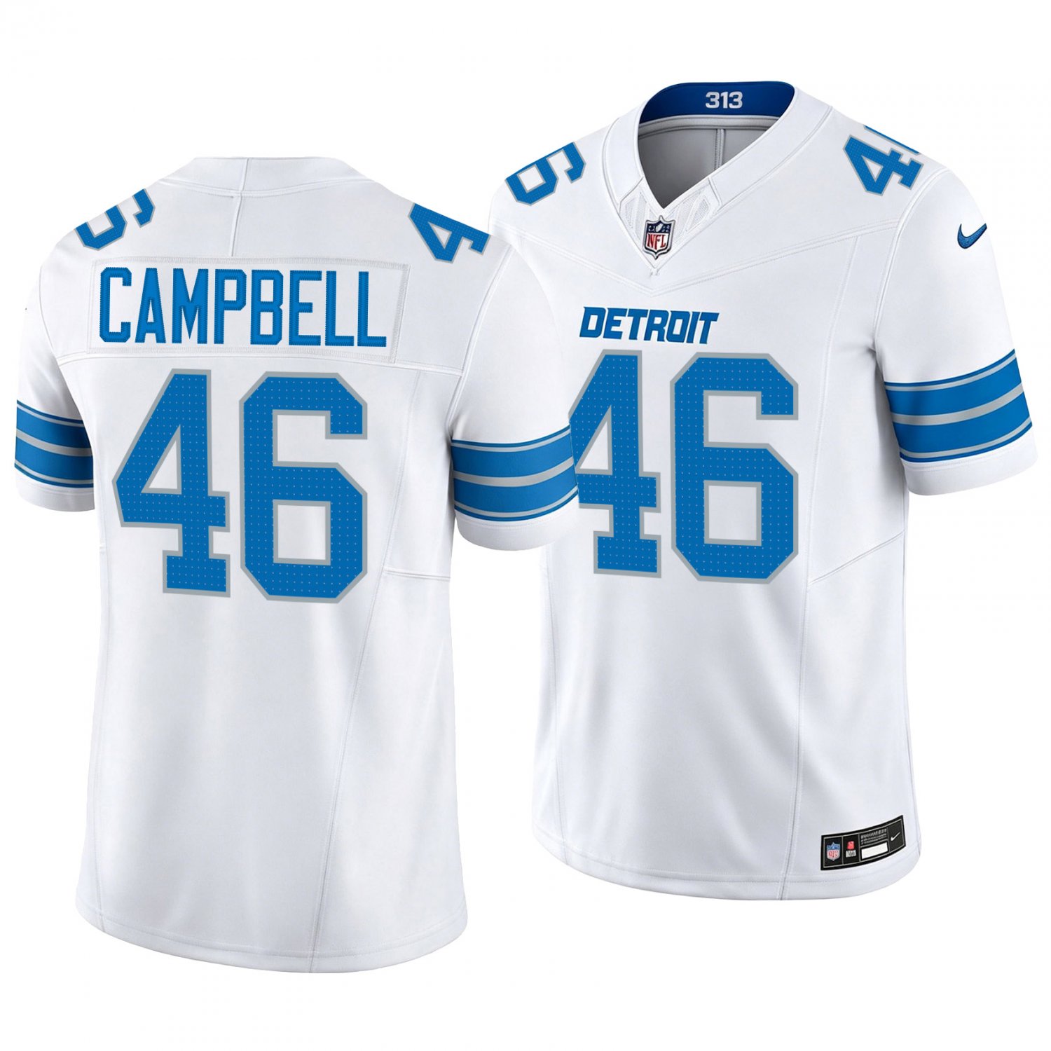 Detroit Lions #46 Jack Campbell White Men's&Youth Jersey