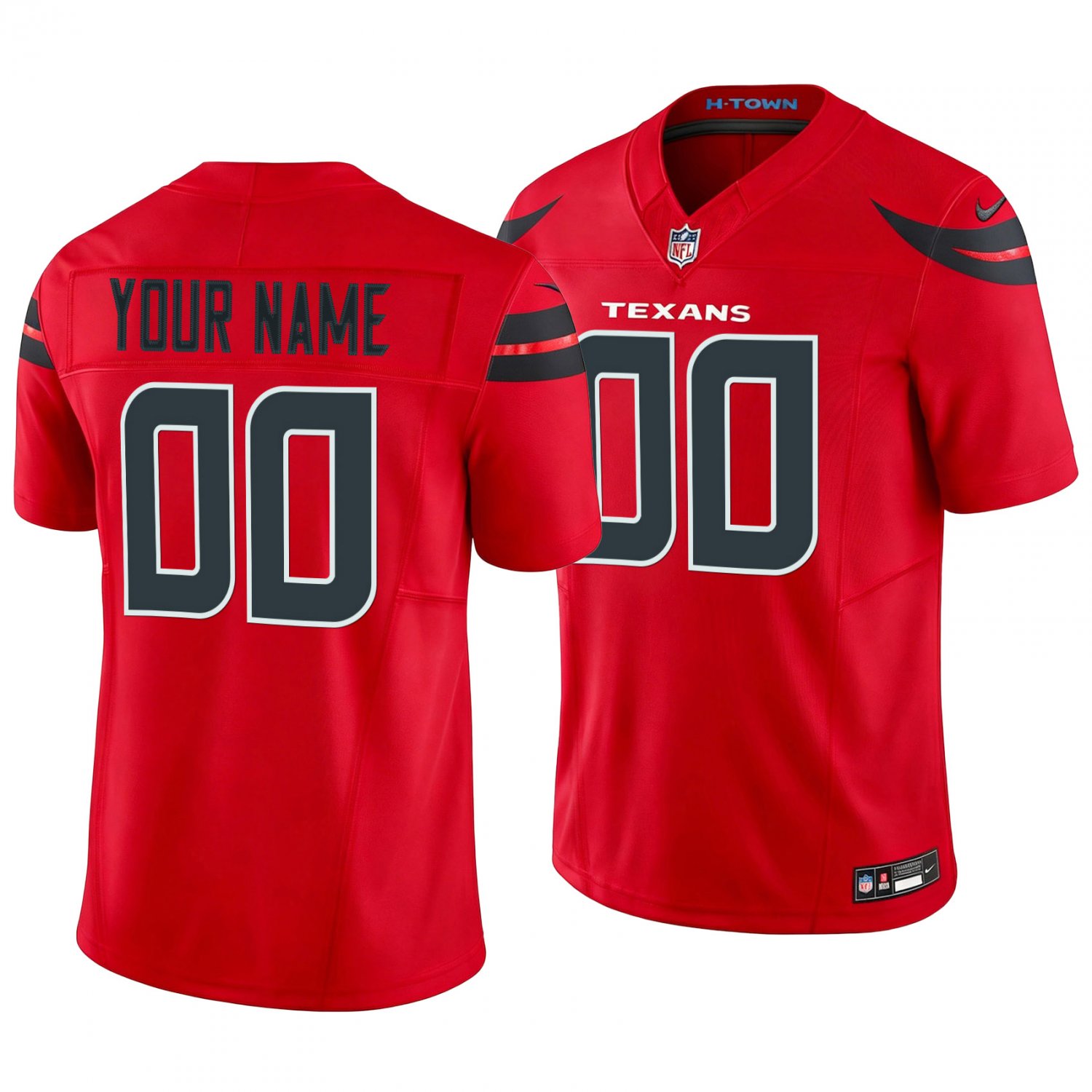 Houston Texans #00 Custom Name And Number Red Men's&Youth Jersey