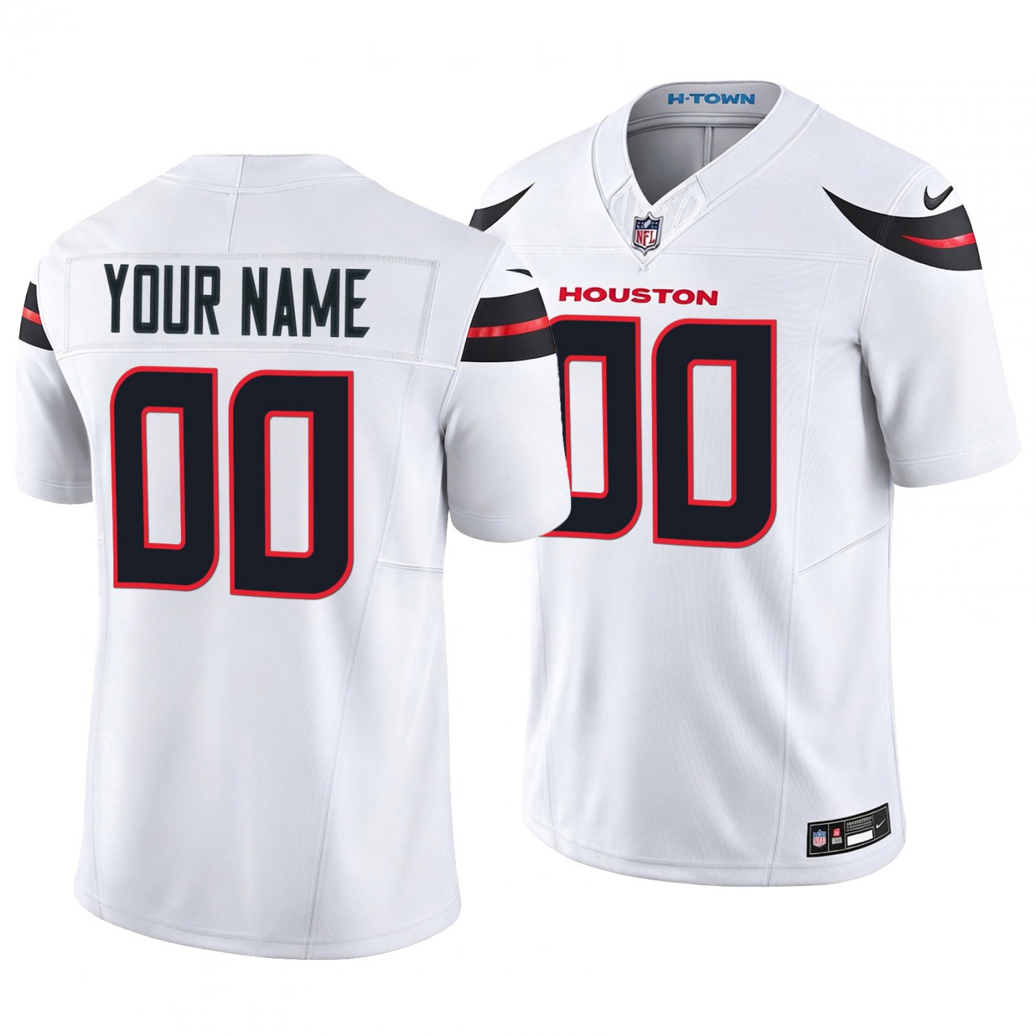 Houston Texans #00 Custom Name And Number White Men's&Youth Jersey