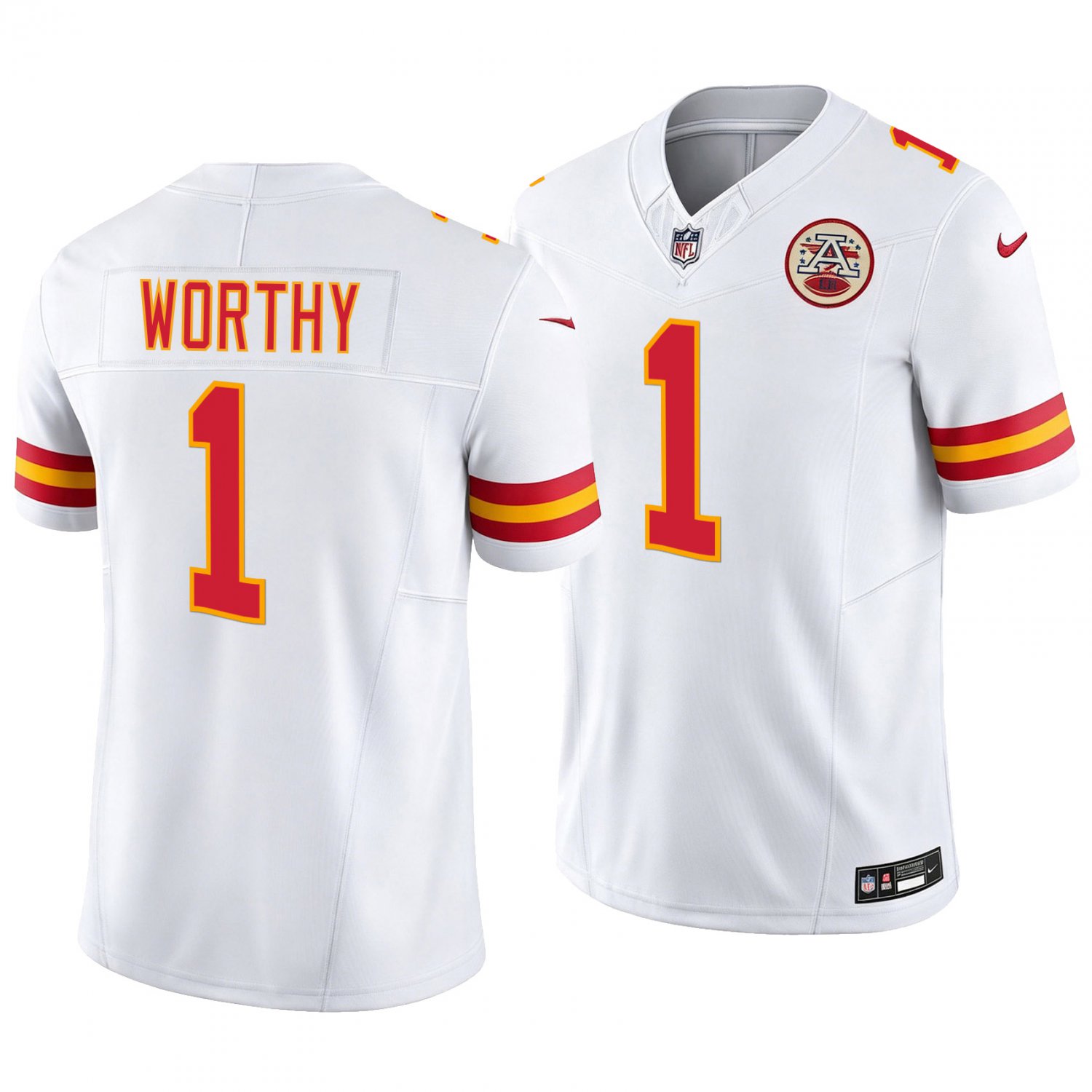 Kansas City Chiefs #1 Xavier Worthy White Men's&Youth Jersey
