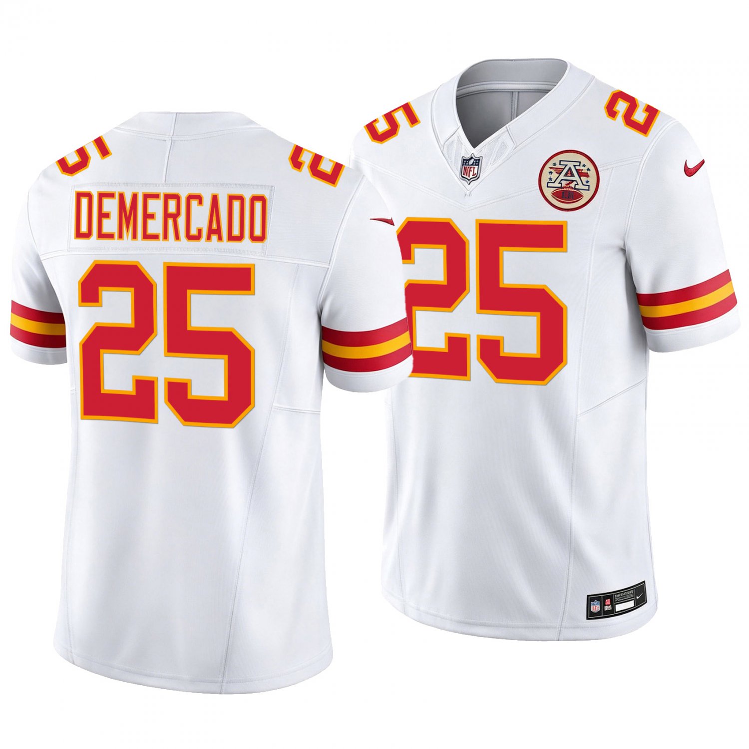 Kansas City Chiefs #25 Emari Demercado White Men's&Youth Jersey
