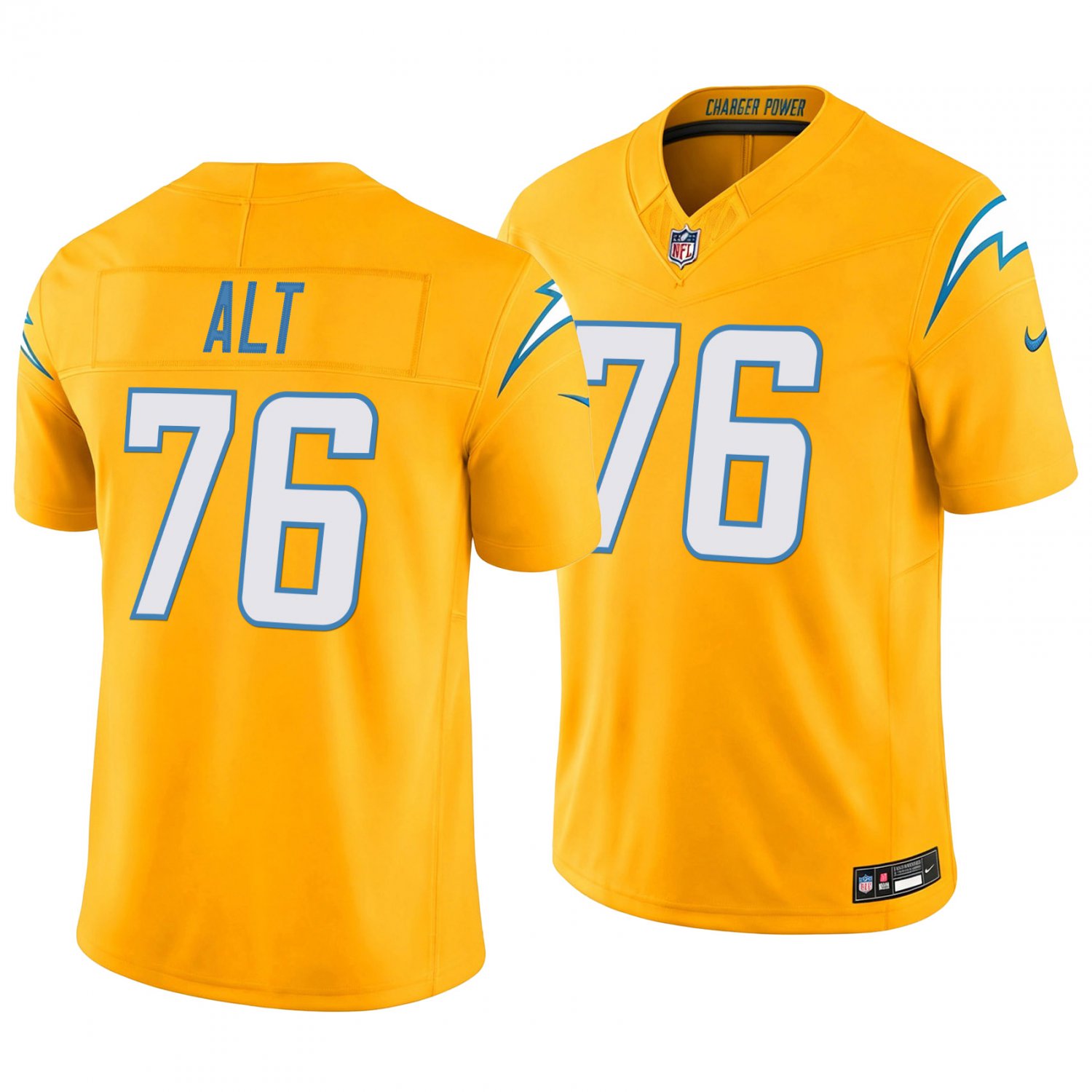 Los Angeles Chargers #76 Joe Alt Gold Men's&Youth Jersey