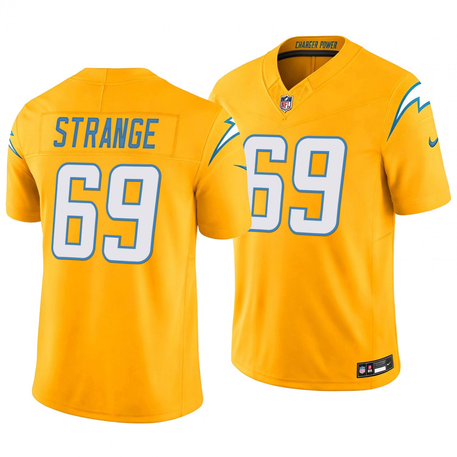 Los Angeles Chargers #69 Cole Strange Gold Men's&Youth Jersey