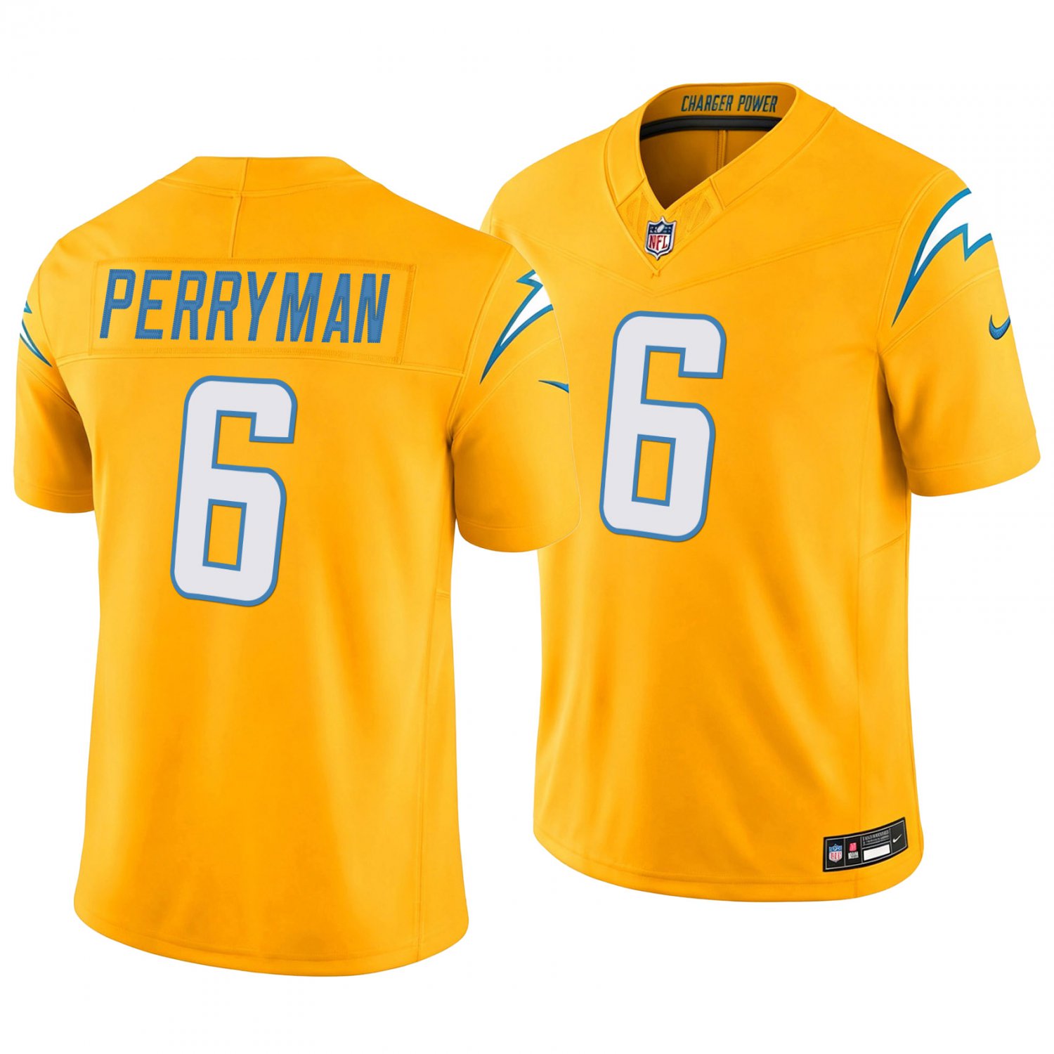 Los Angeles Chargers #6 Denzel Perryman Gold Men's&Youth Jersey