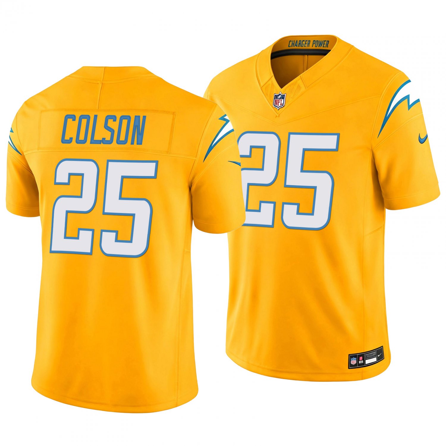 Los Angeles Chargers #25 Junior Colson Gold Men's&Youth Jersey