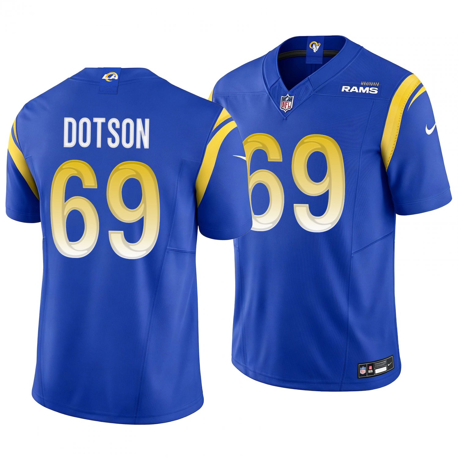 Los Angeles Rams #69 Kevin Dotson Royal Blue Men's&Youth Jersey