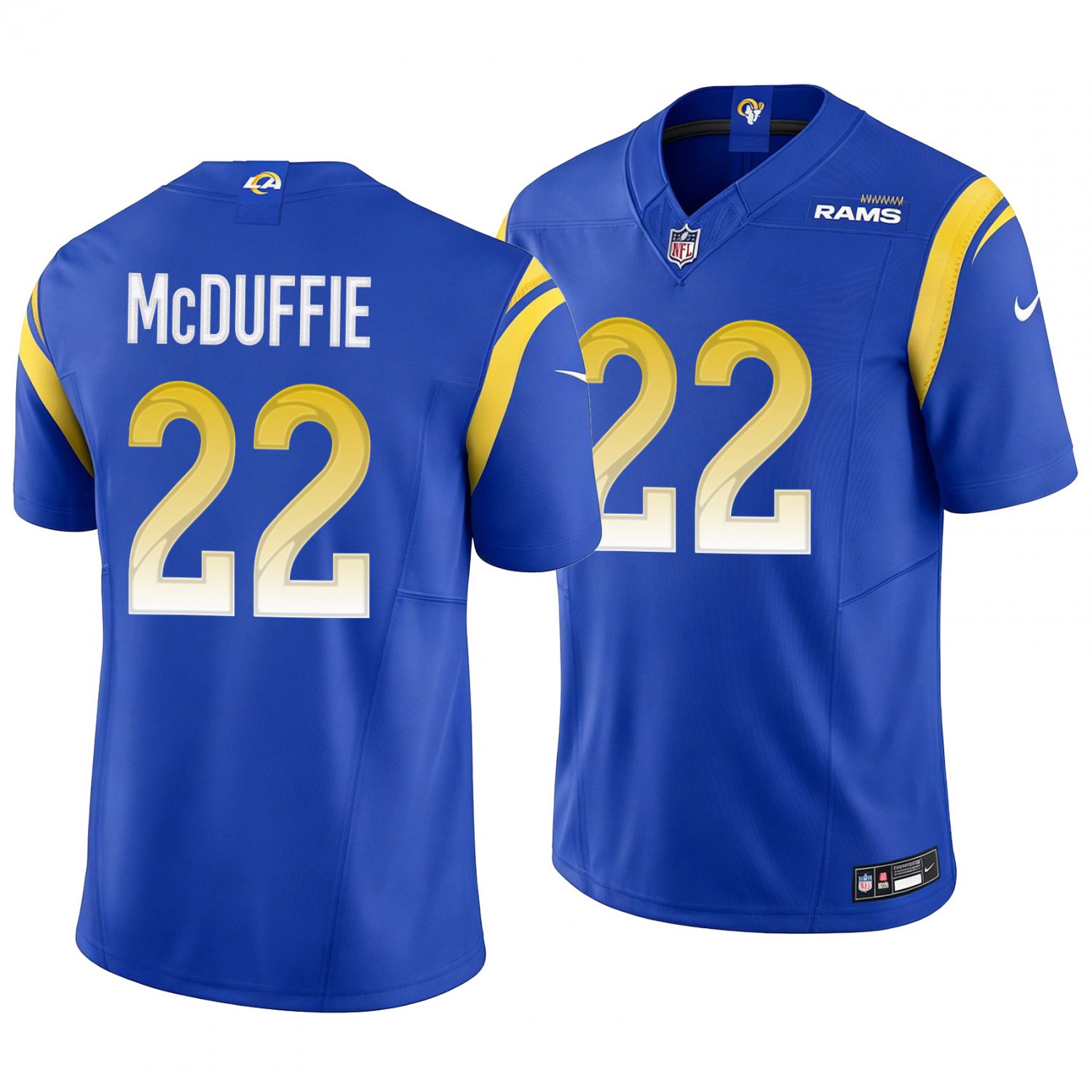 Los Angeles Rams #22 Trent McDuffie Royal Blue Men's&Youth Jersey
