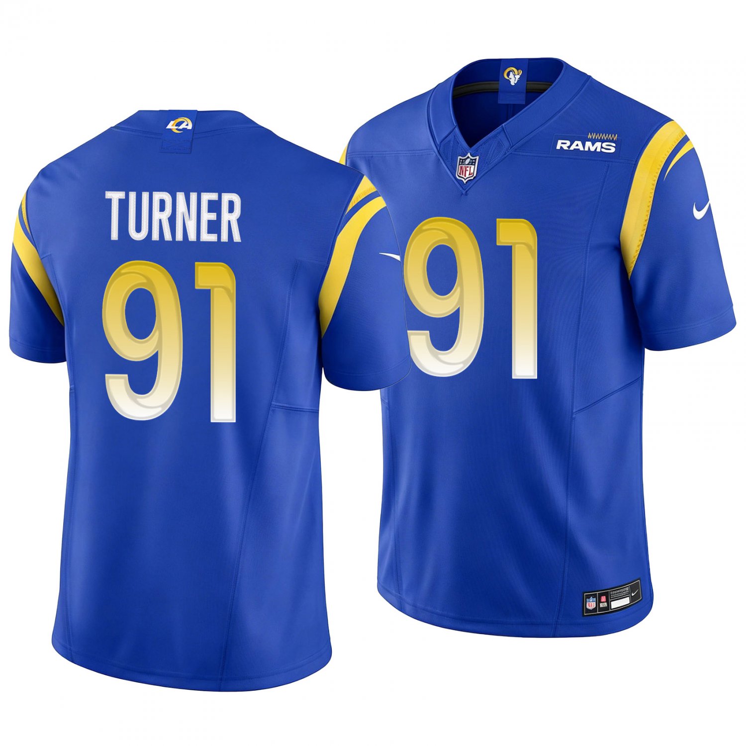Los Angeles Rams #91 Kobie Turner Royal Blue Men's&Youth Jersey