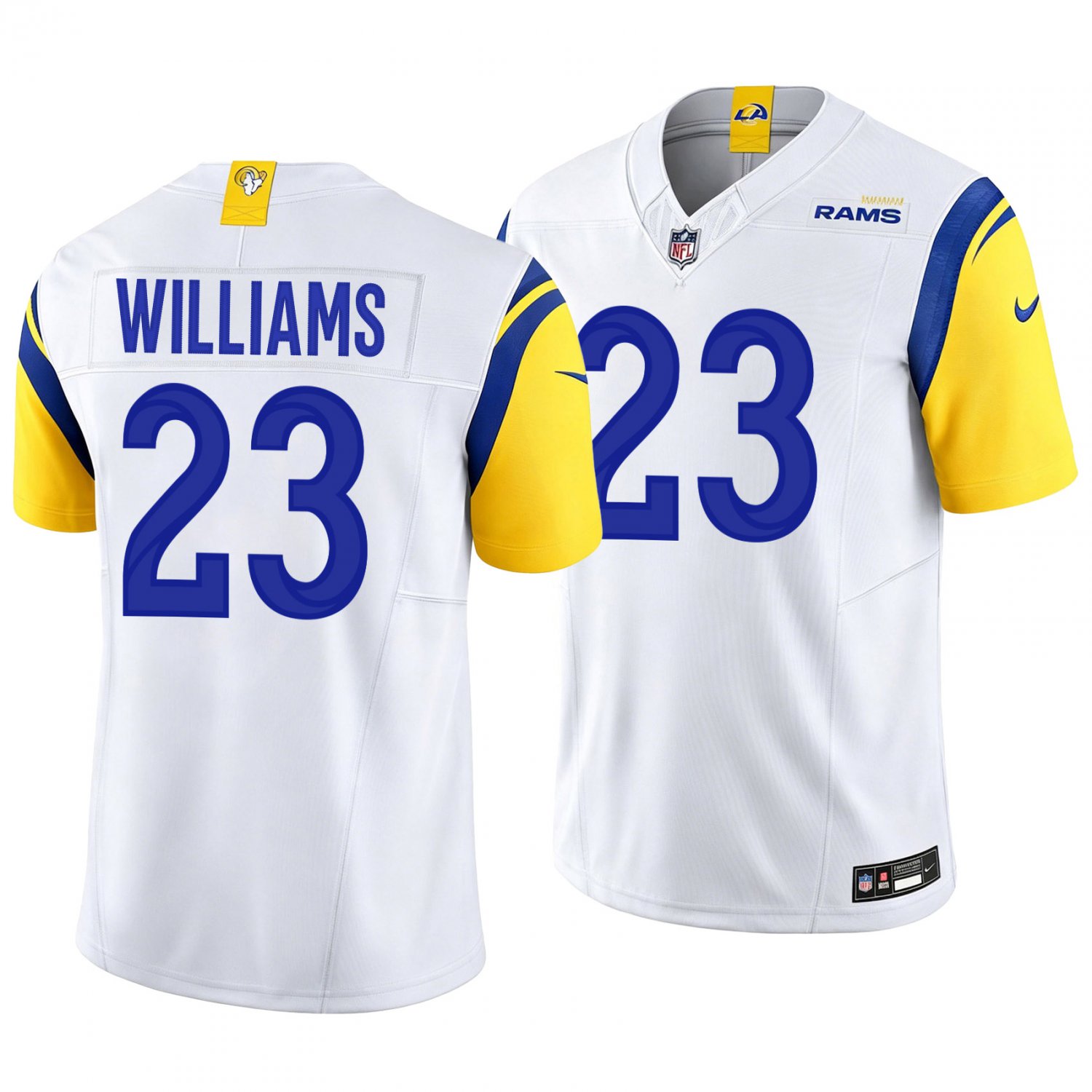 Los Angeles Rams #23 Kyren Williams White Men's&Youth Jersey