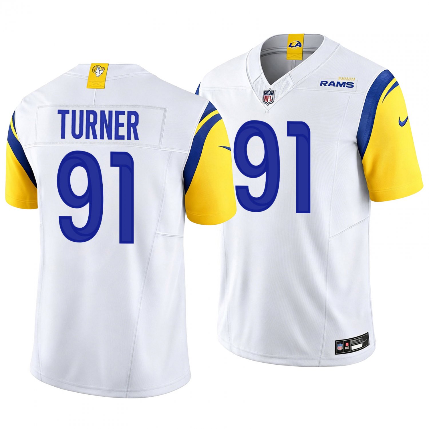 Los Angeles Rams #91 Kobie Turner White Men's&Youth Jersey