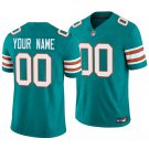 Miami Dolphins #00 Custom Name And Number Aqua Throwback Men's&Youth Jersey