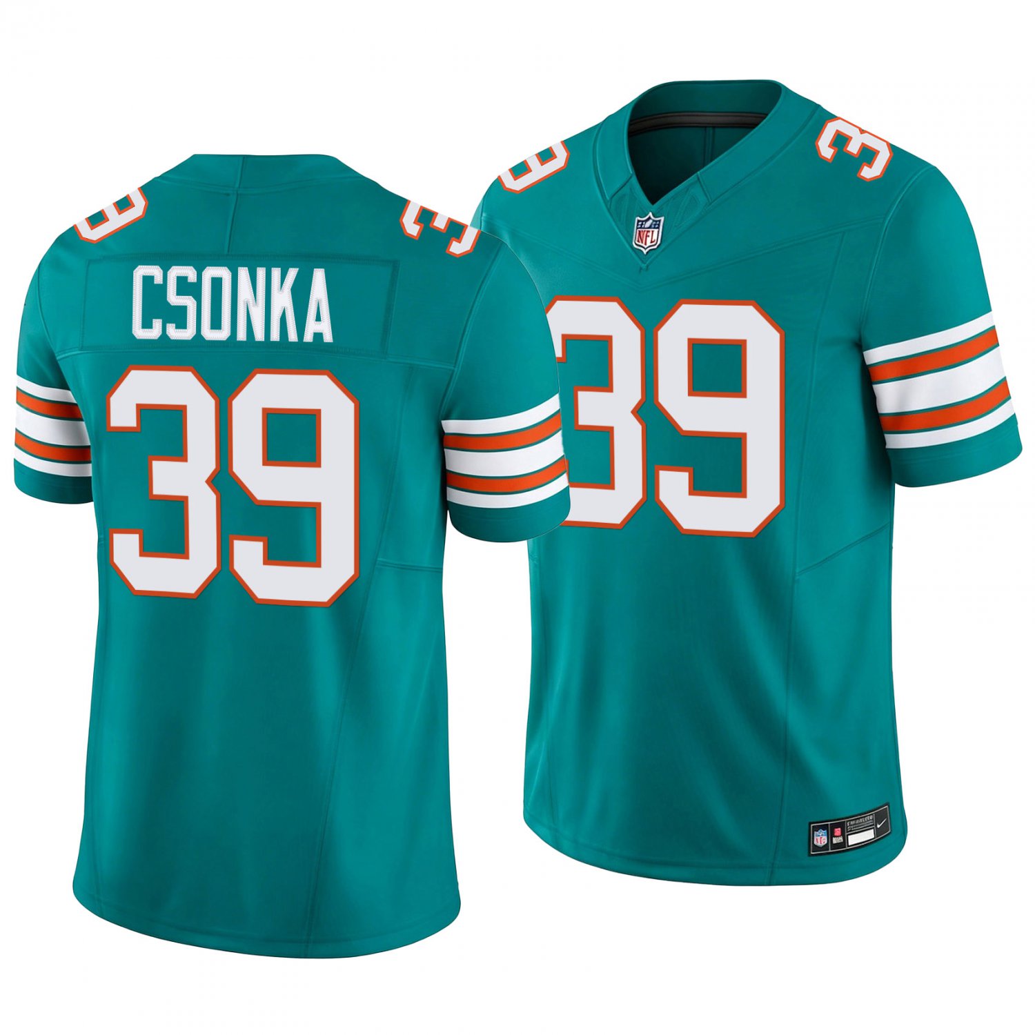 Miami Dolphins #39 Larry Csonka Aqua Throwback Men's&Youth Jersey