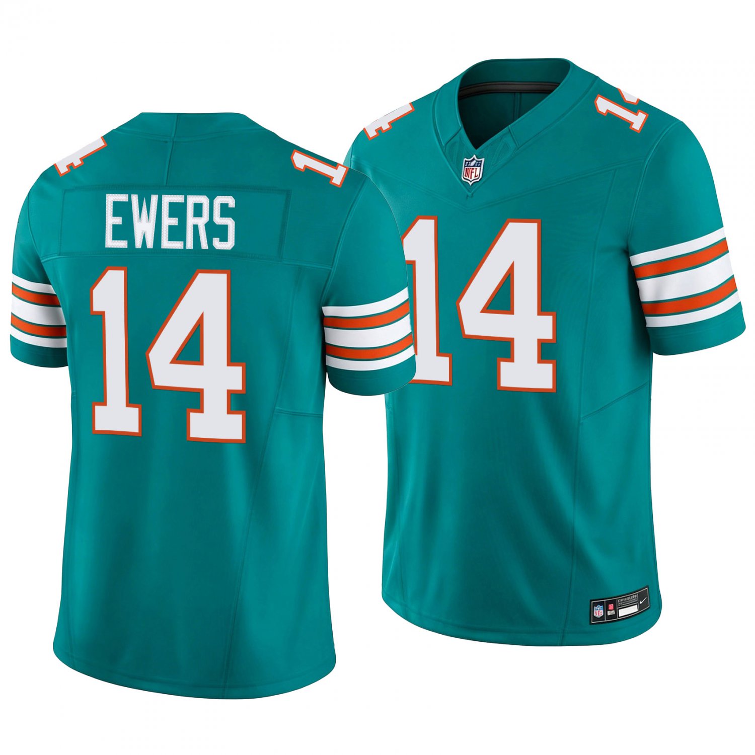 Miami Dolphins #14 Quinn Ewers Aqua Throwback Men's&Youth Jersey