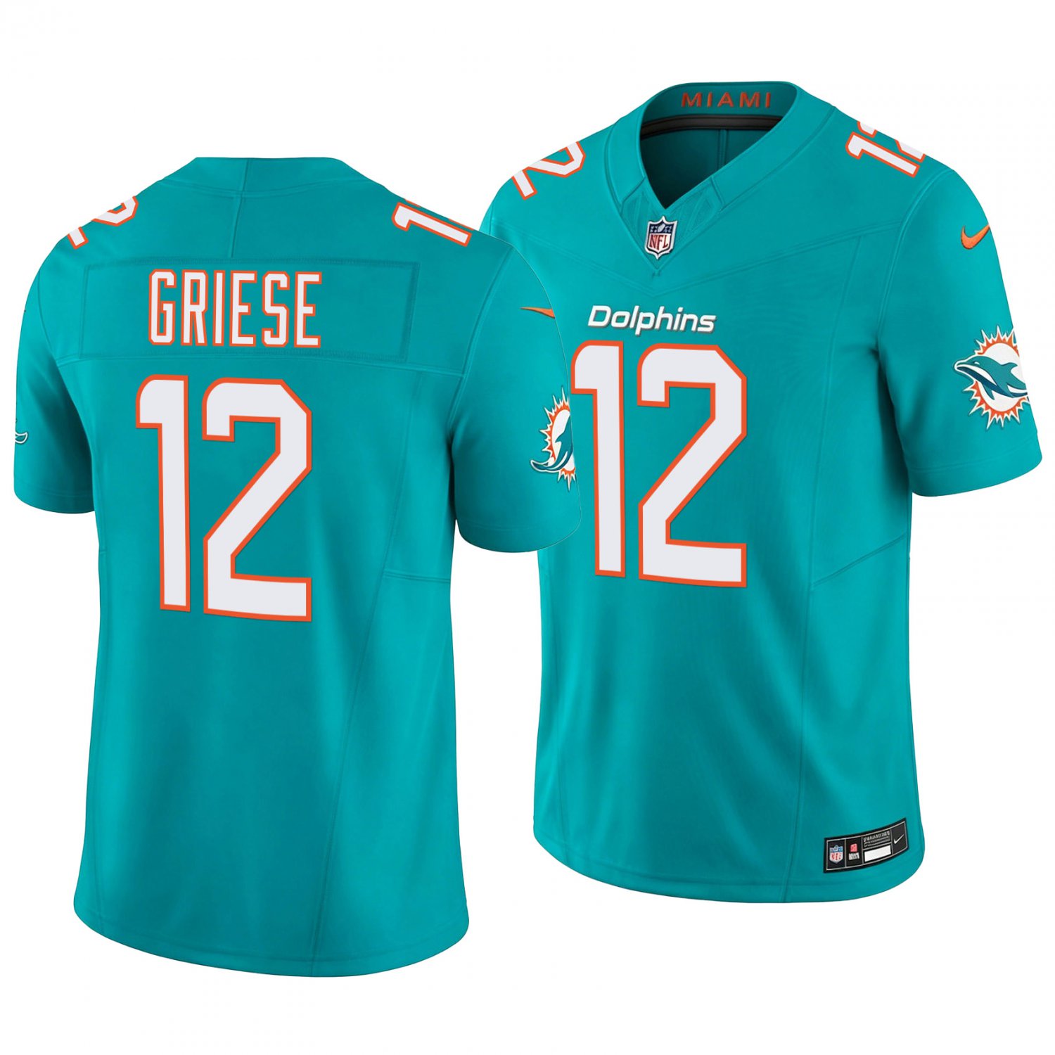 Miami Dolphins #12 Bob Griese Aqua Men's&Youth Jersey