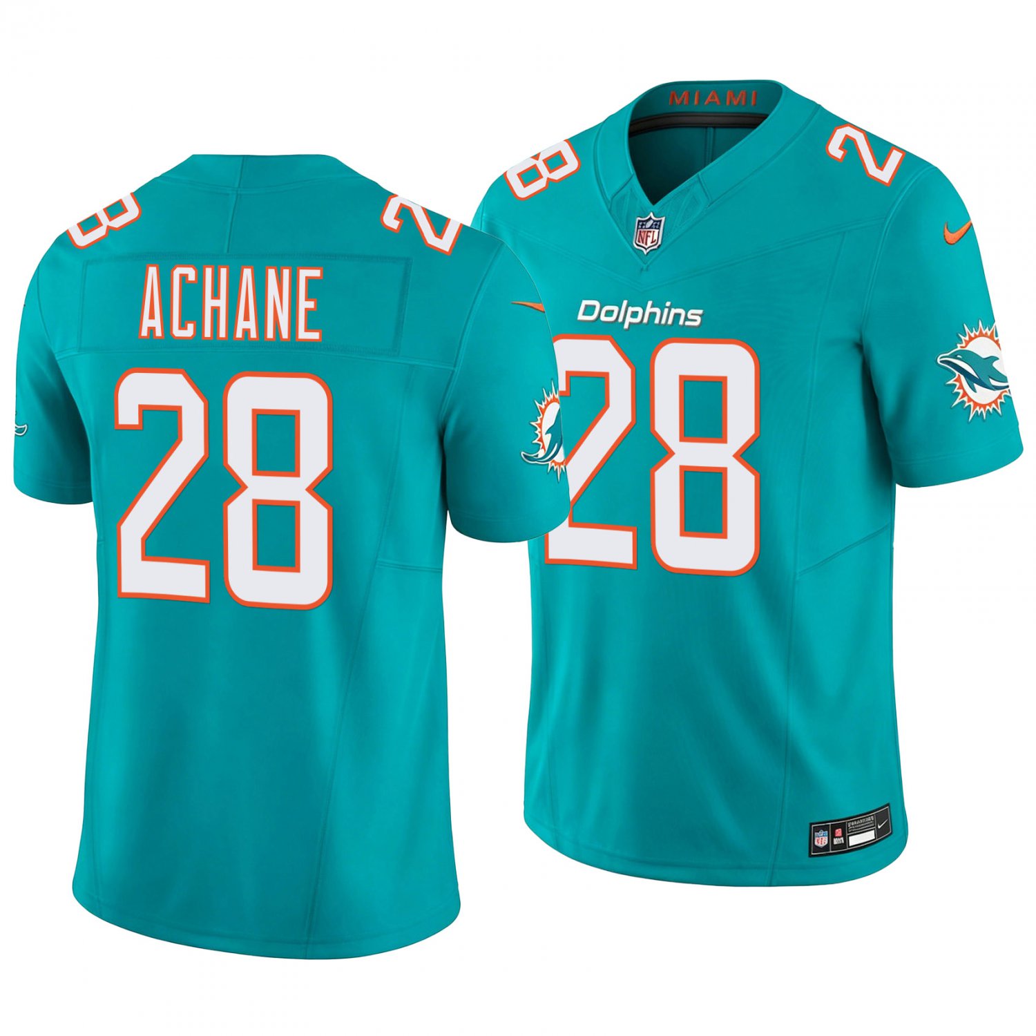 Miami Dolphins #28 De'Von Achane Aqua Men's&Youth Jersey
