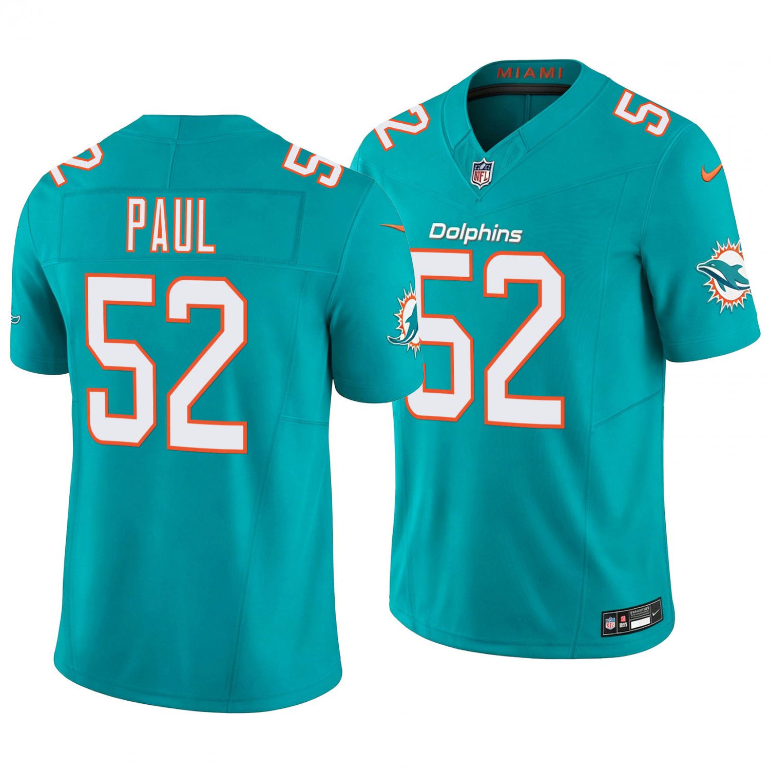 Miami Dolphins #52 Patrick Paul Aqua Men's&Youth Jersey