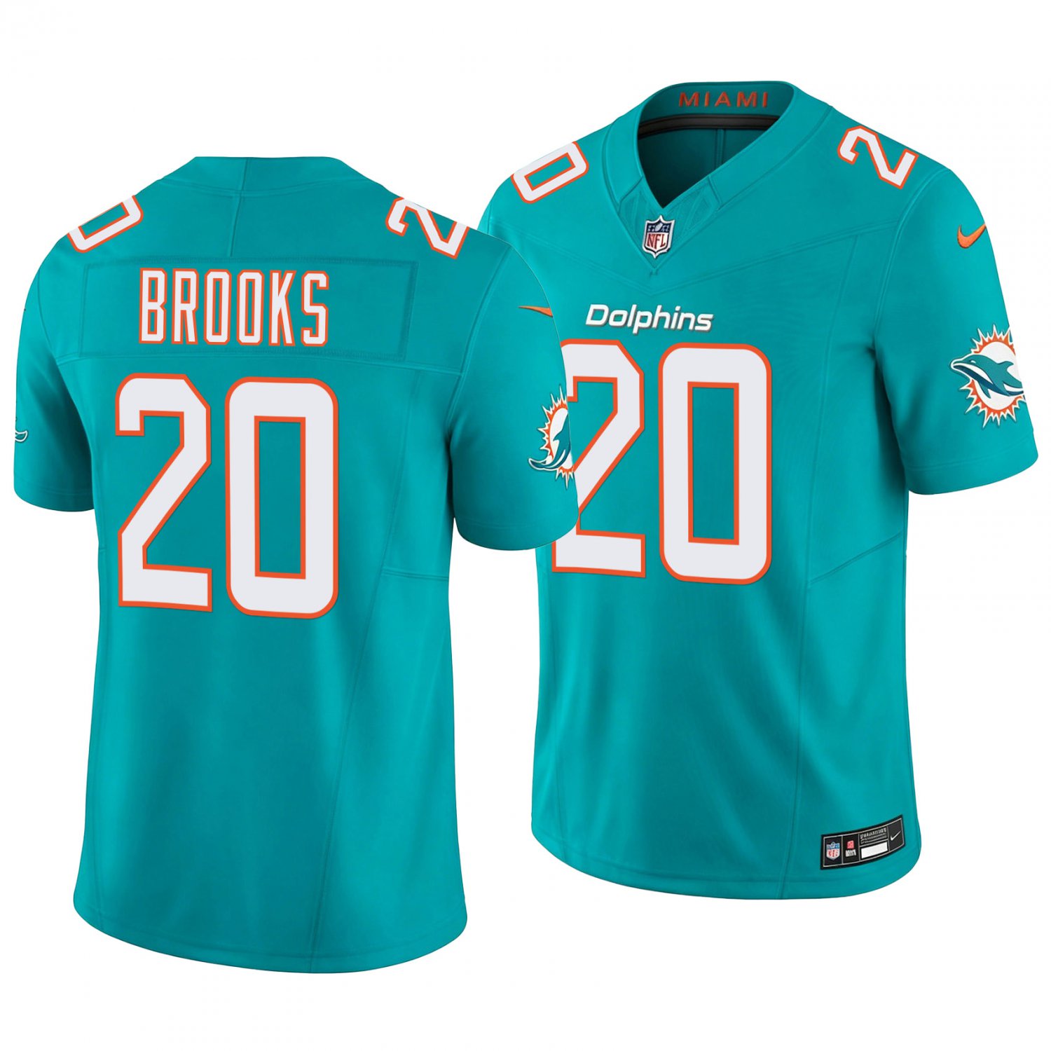 Miami Dolphins #20 Jordyn Brooks Aqua Men's&Youth Jersey