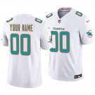 Miami Dolphins #00 Custom Name And Number White Men's&Youth Jersey