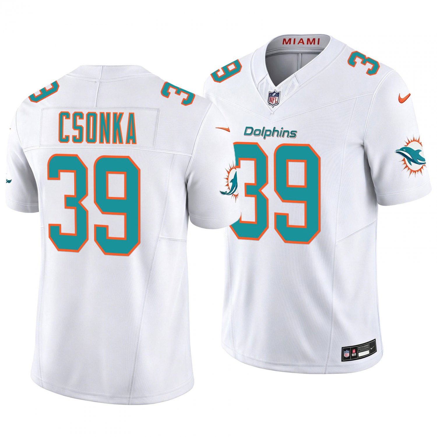 Miami Dolphins #39 Larry Csonka White Men's&Youth Jersey