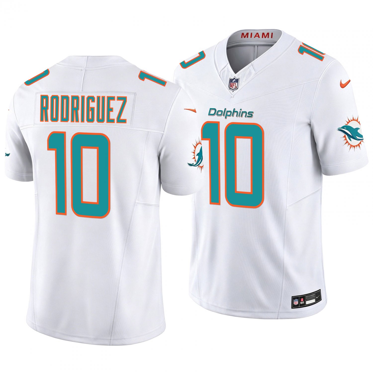 Miami Dolphins #10 Jacob Rodriguez White Men's&Youth Jersey