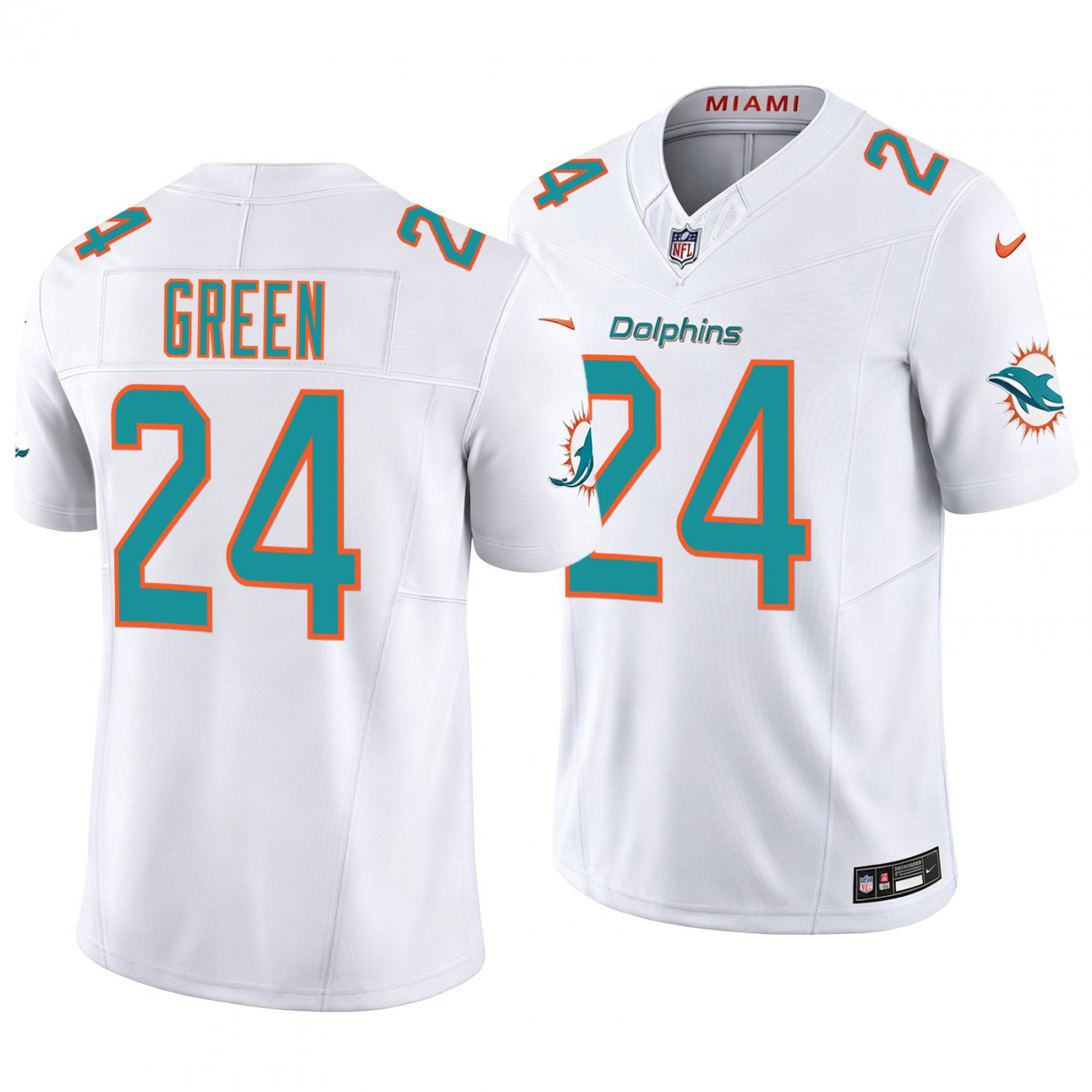 Miami Dolphins #24 A.J. Green White Men's&Youth Jersey