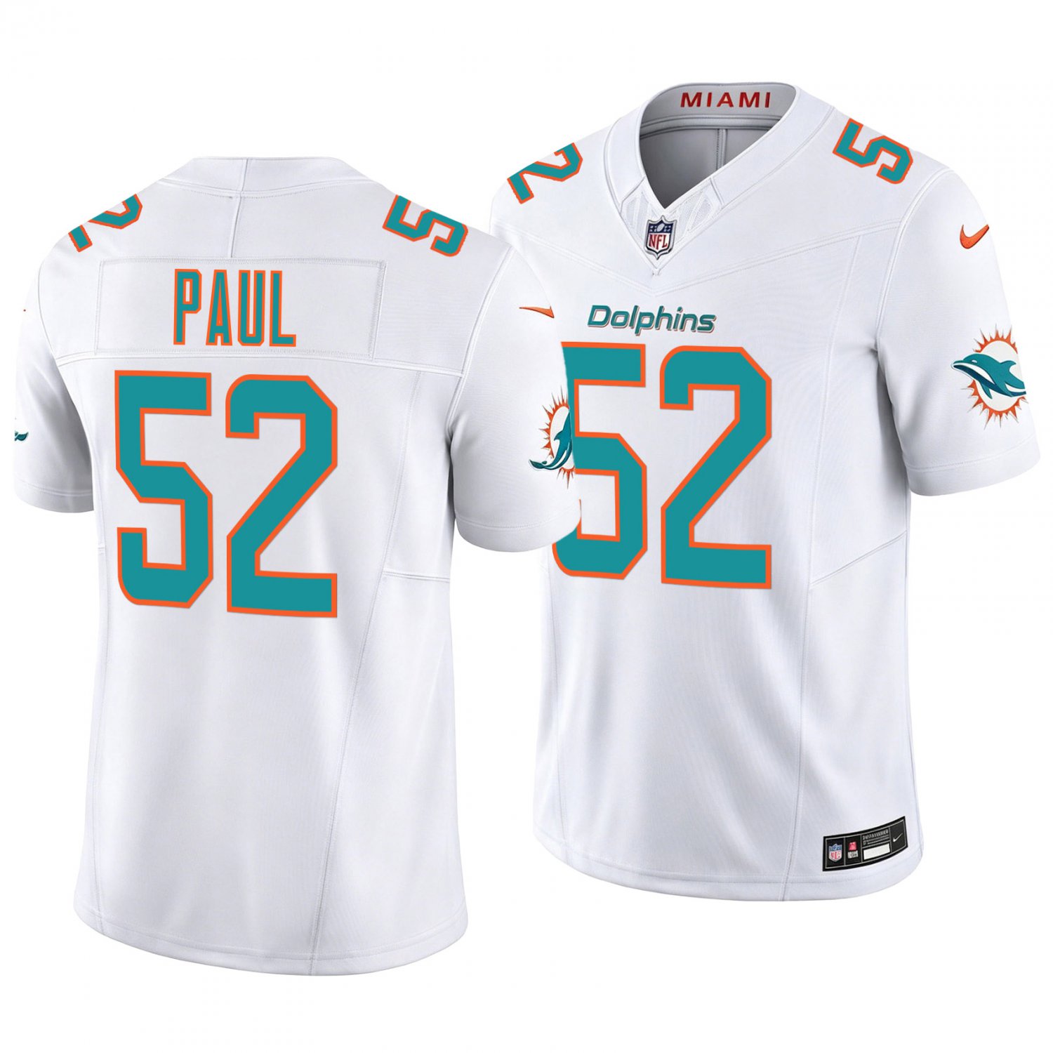 Miami Dolphins #52 Patrick Paul White Men's&Youth Jersey