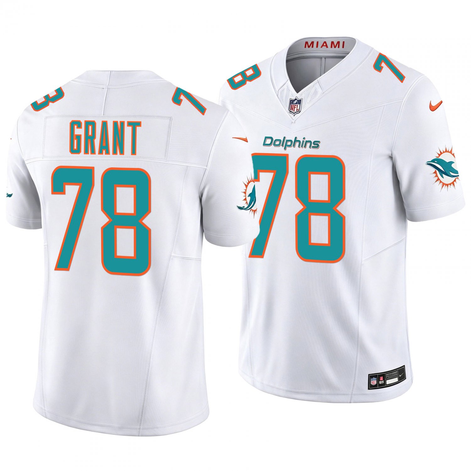 Miami Dolphins #78 Kenneth Grant White Men's&Youth Jersey