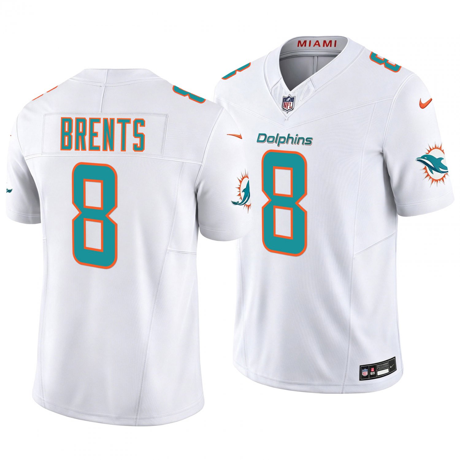 Miami Dolphins #8 Julius Brents White Men's&Youth Jersey