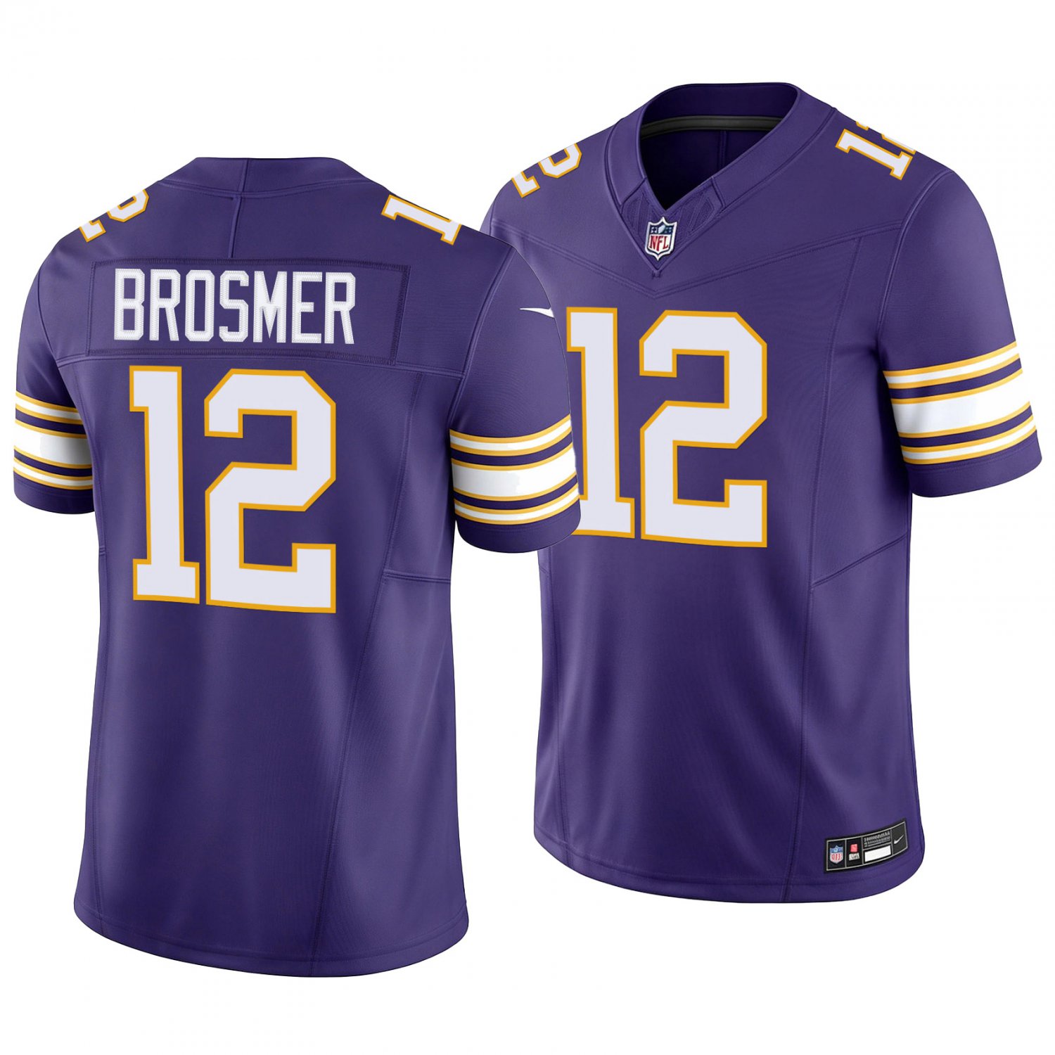 Minnesota Vikings #12 Max Brosmer Purple Classic Men's&Youth Jersey