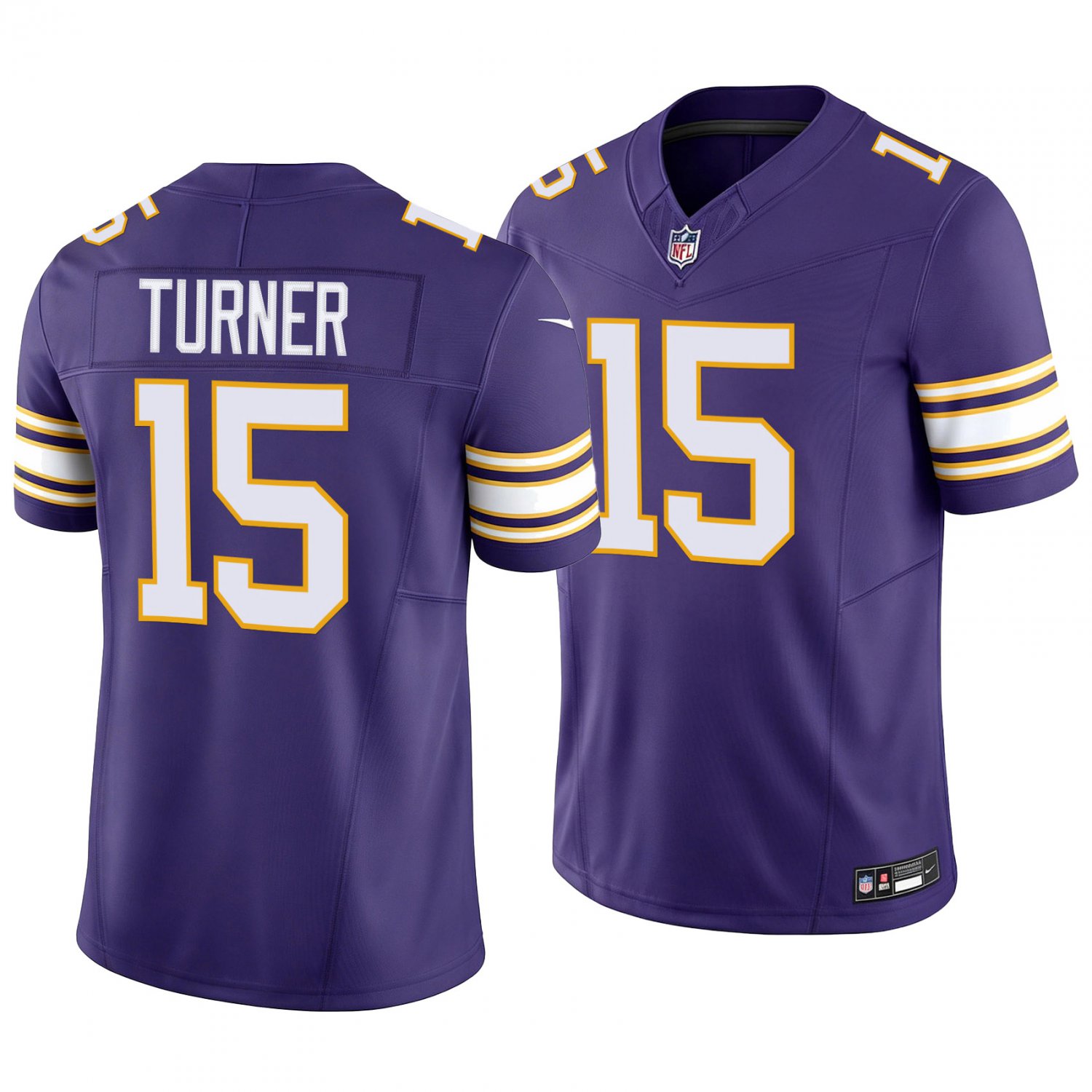 Minnesota Vikings #15 Dallas Turner Purple Classic Men's&Youth Jersey