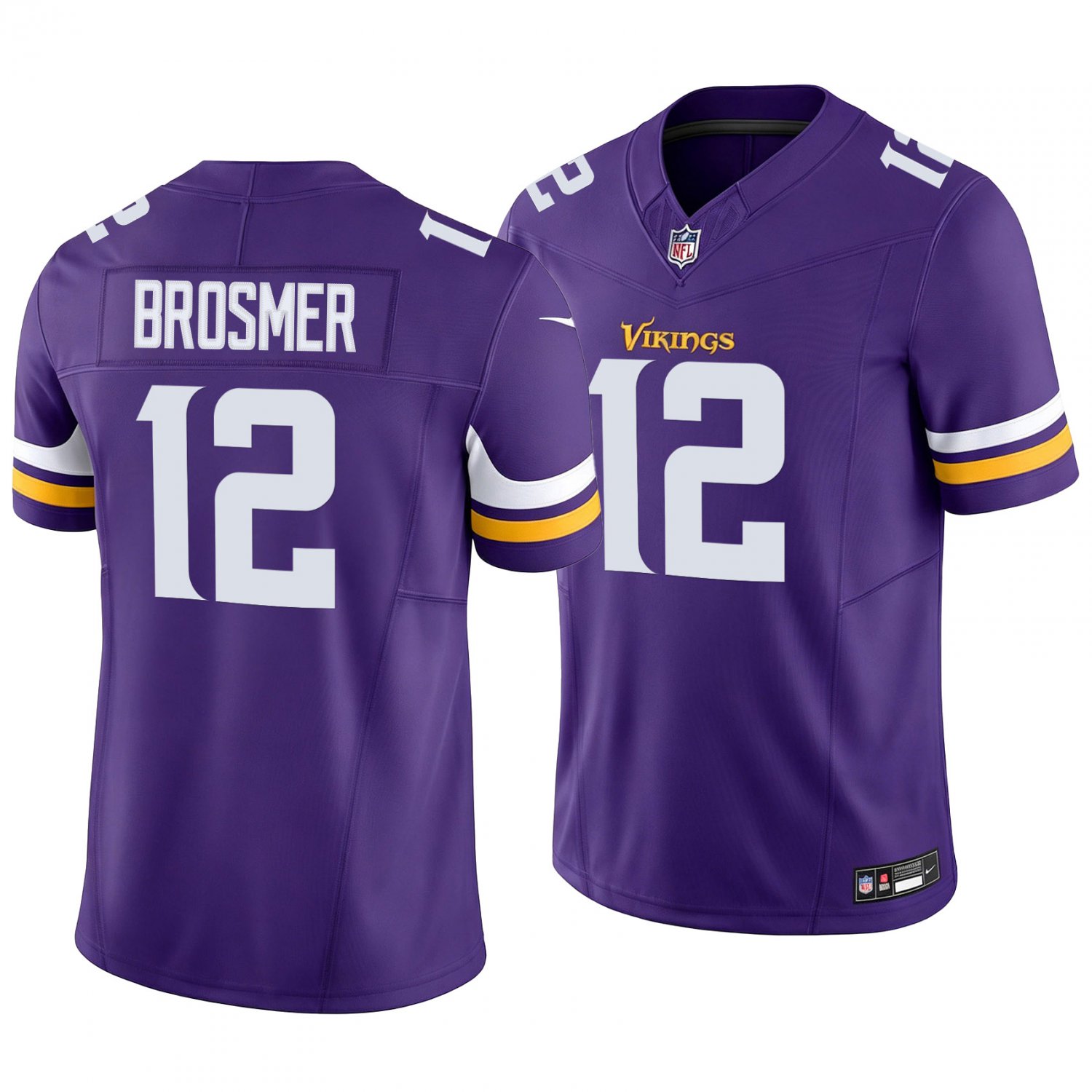 Minnesota Vikings #12 Max Brosmer Purple Men's&Youth Jersey