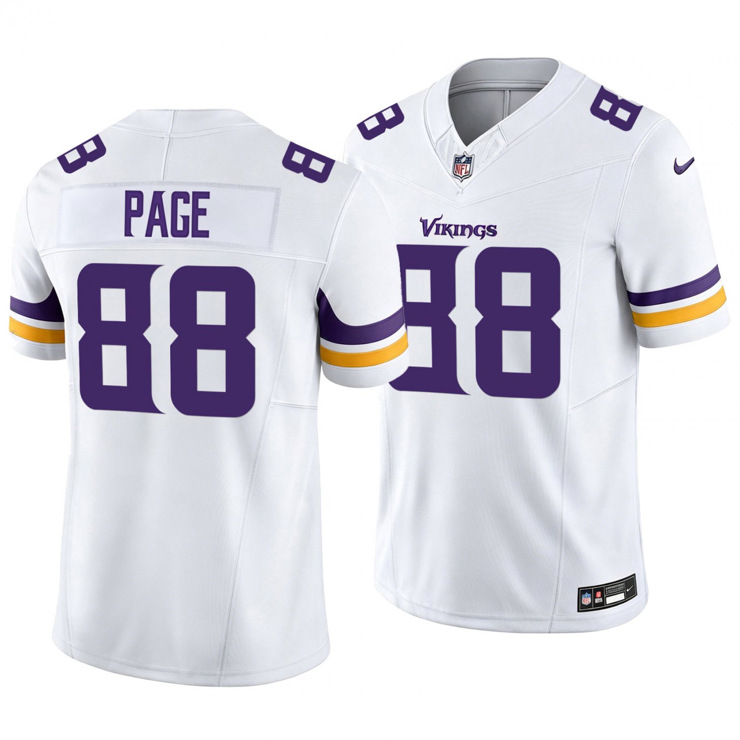 Minnesota Vikings #88 Alan Page White Men's&Youth Jersey