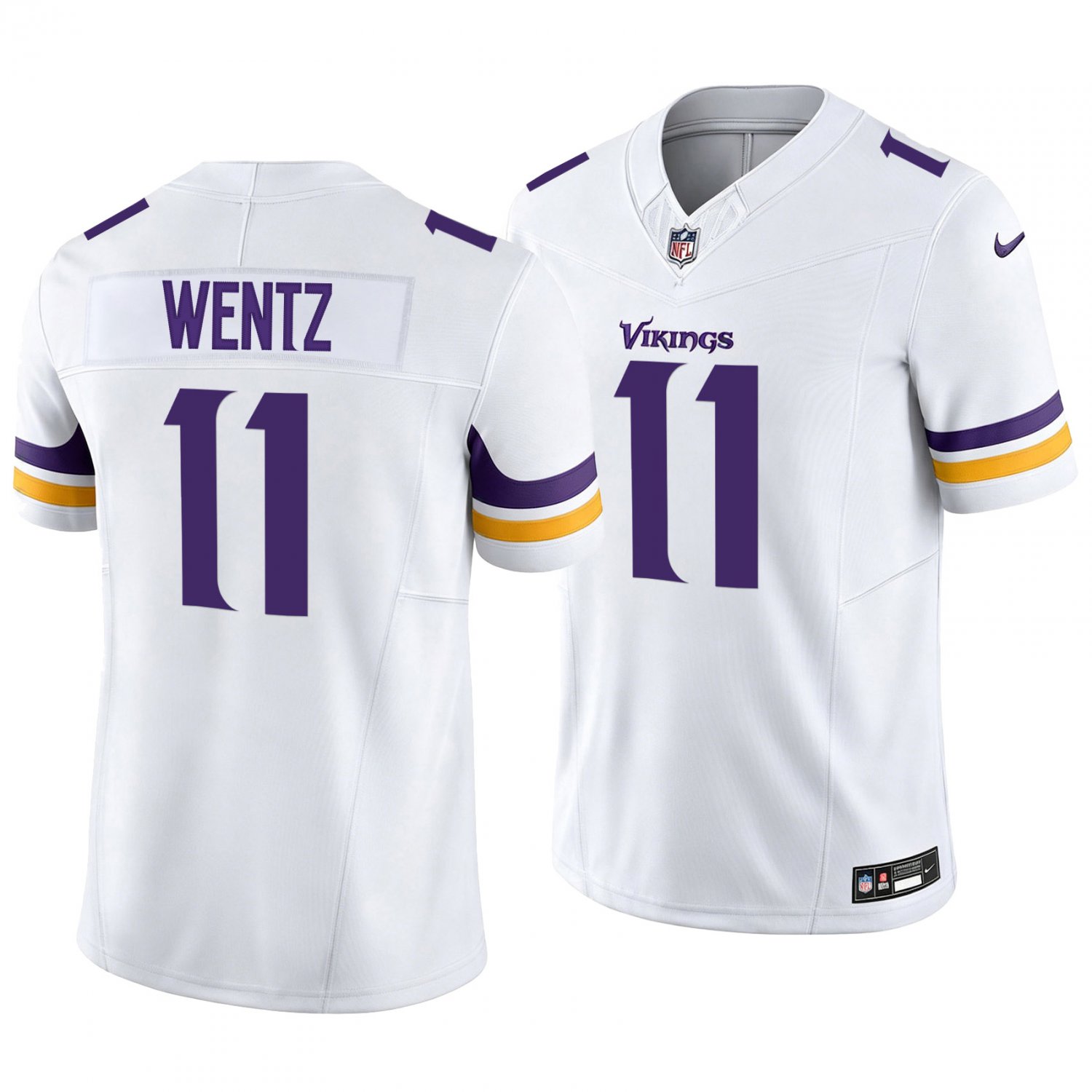 Minnesota Vikings #11 Carson Wentz White Men's&Youth Jersey