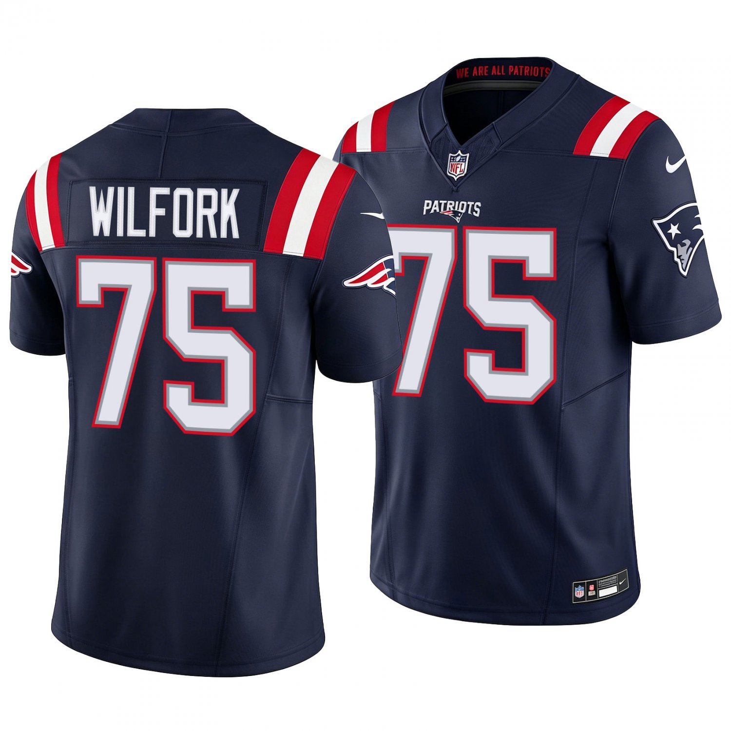 New England Patriots #75 Vince Wilfork Navy Men's&Youth Jersey