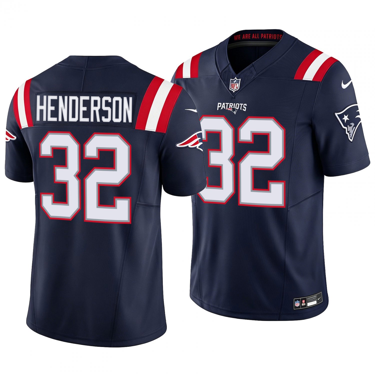 New England Patriots #32 TreVeyon Henderson Navy Men's&Youth Jersey