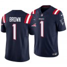 New England Patriots #1 A.J. Brown Navy Men's&Youth Jersey