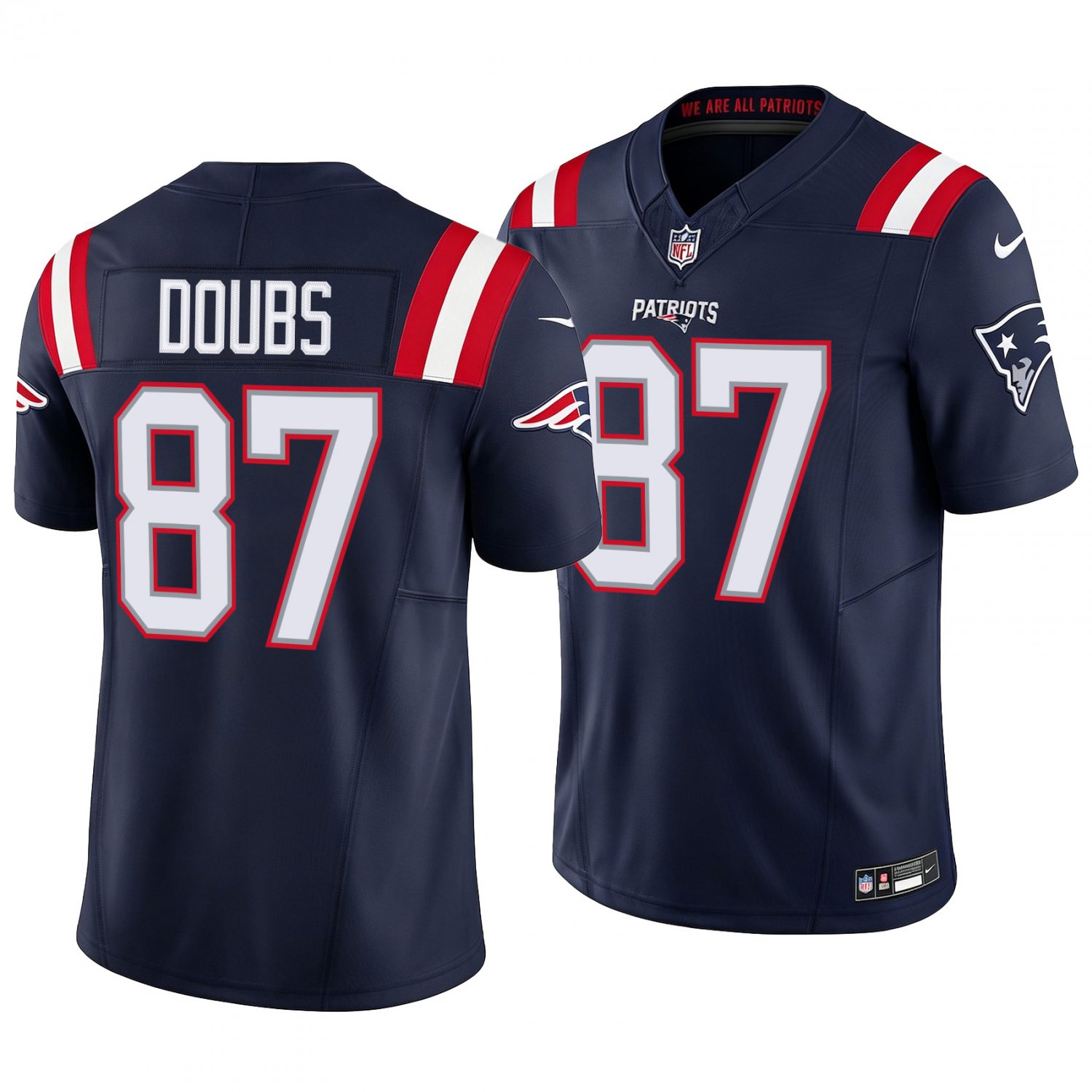 New England Patriots #87 Romeo Doubs Navy Men's&Youth Jersey