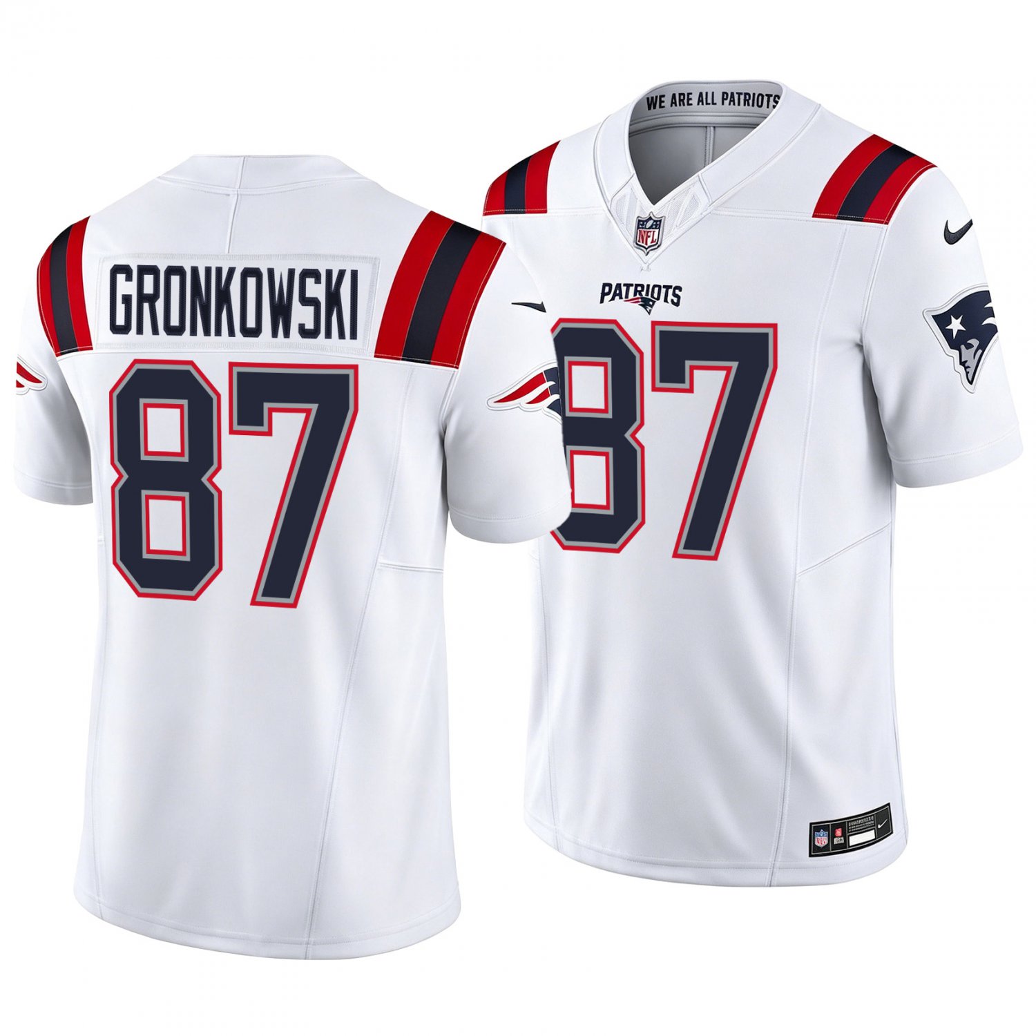 New England Patriots #87 Rob Gronkowski White Men's&Youth Jersey