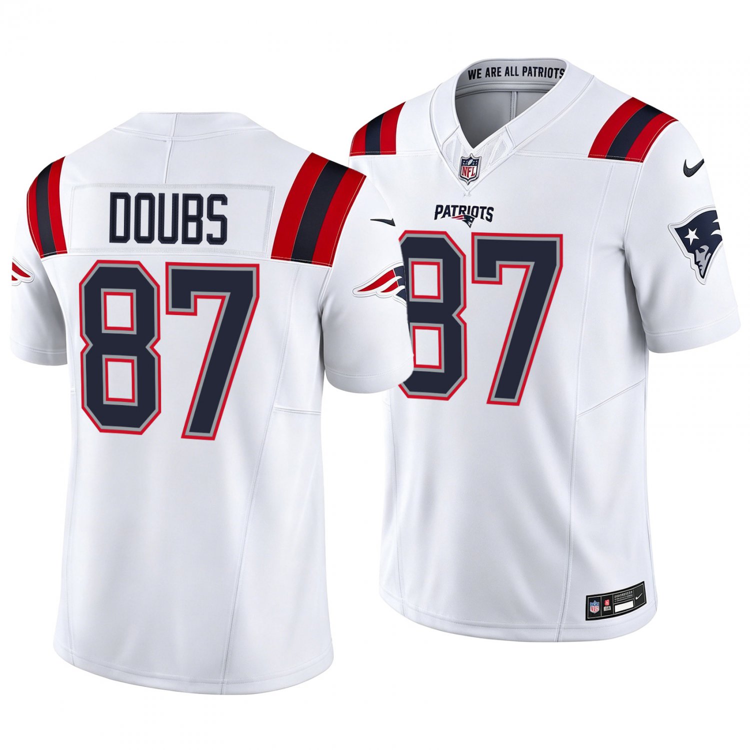 New England Patriots #87 Romeo Doubs White Men's&Youth Jersey