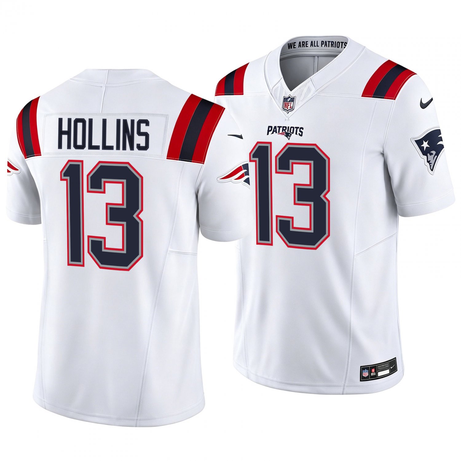 New England Patriots #13 Mack Hollins White Men's&Youth Jersey