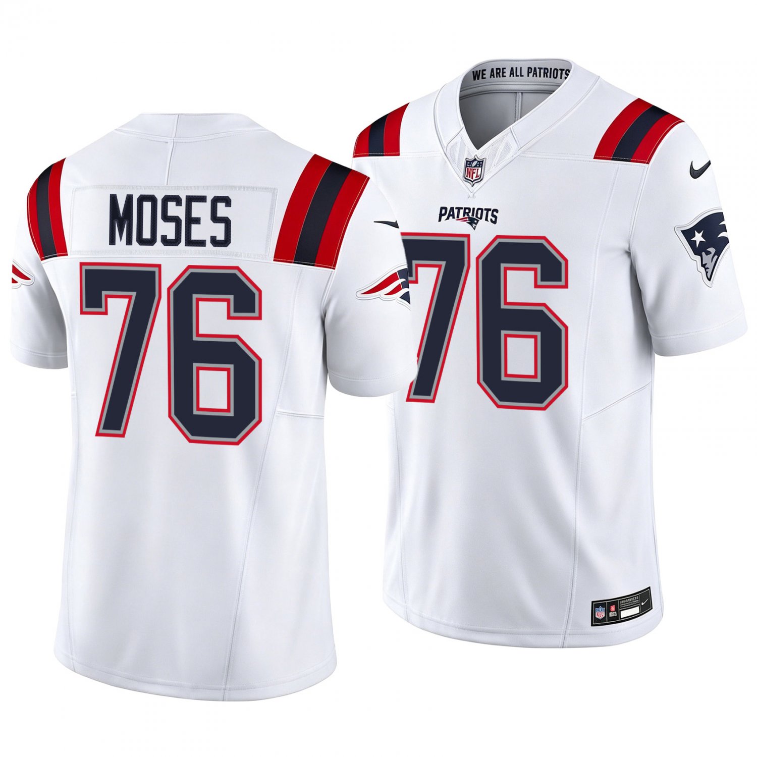 New England Patriots #76 Morgan Moses White Men's&Youth Jersey