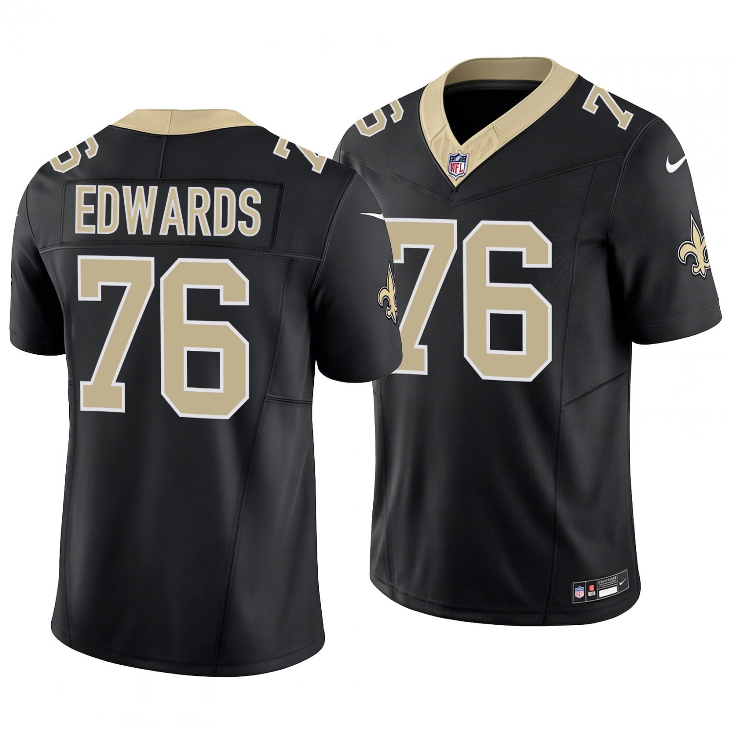 New Orleans Saints #76 David Edwards Black Men's&Youth Jersey