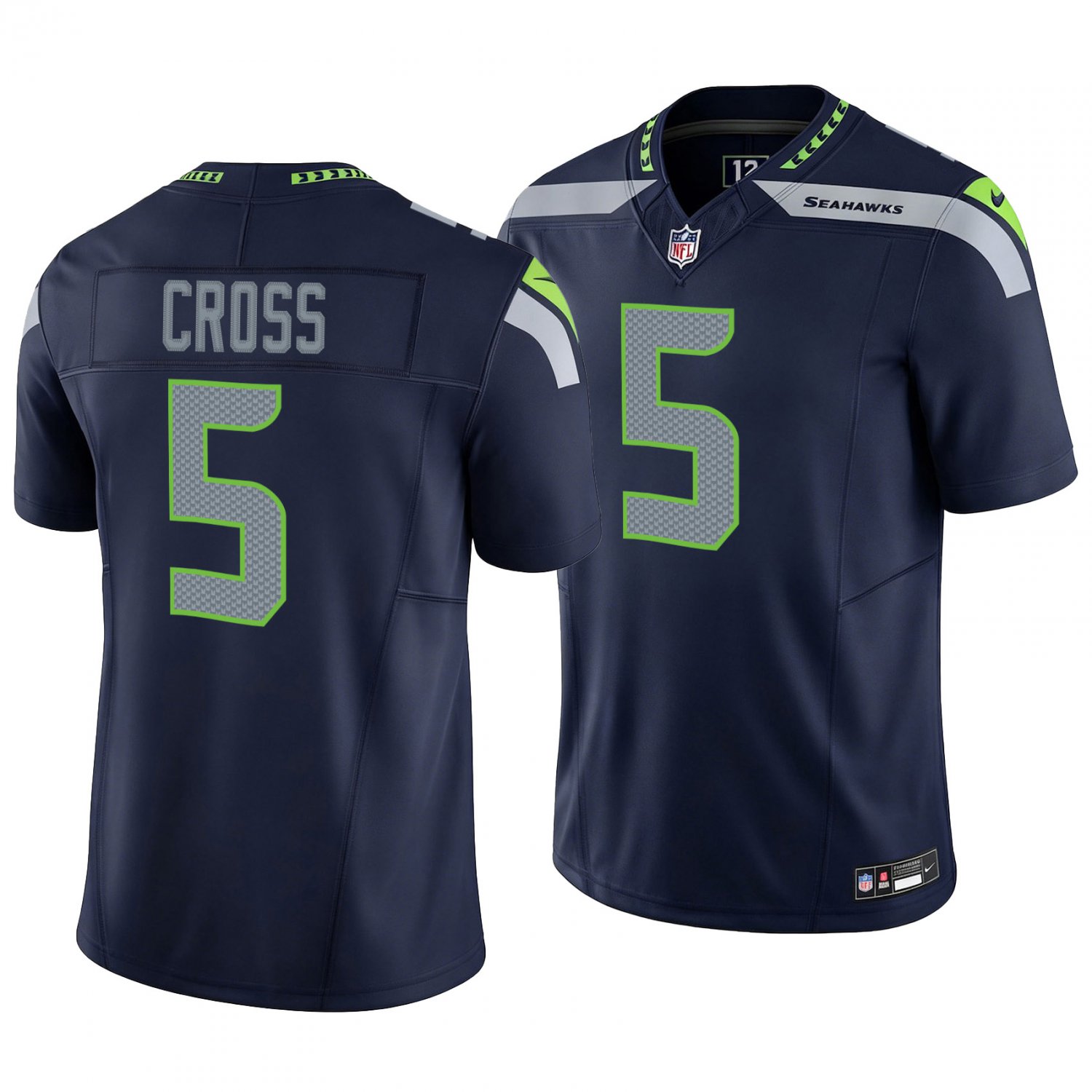 Seattle Seahawks #5 Charles Cross Navy Men's&Youth Jersey